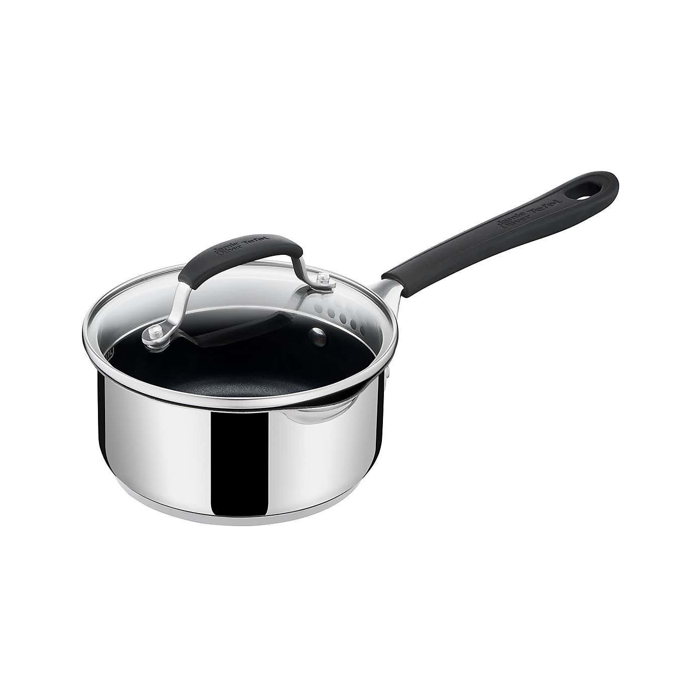 Jamie Oliver by Tefal Quick & Easy Stainless Steel Saucepan & Lid, 16cm