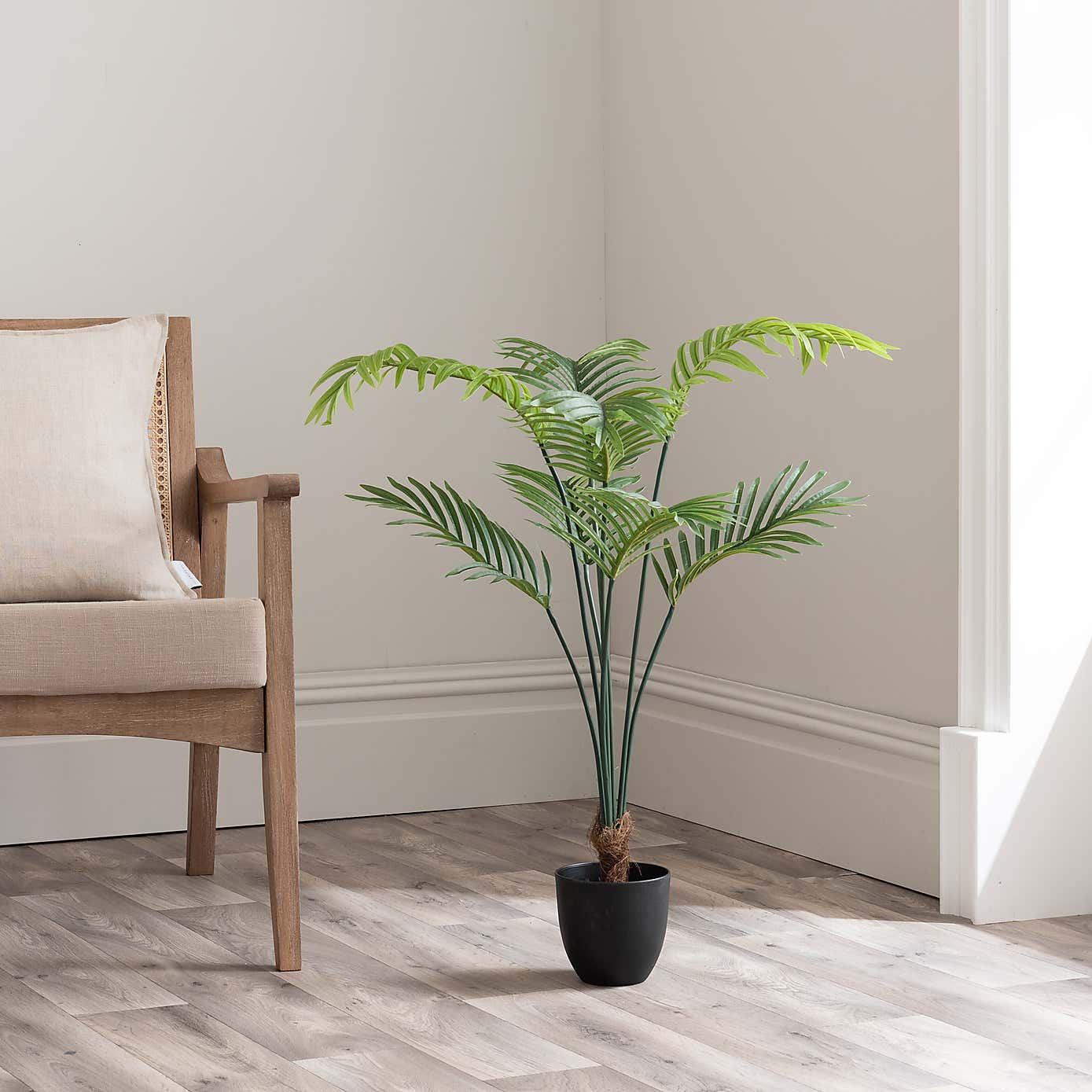Artificial Areca Palm in Black Plant Pot