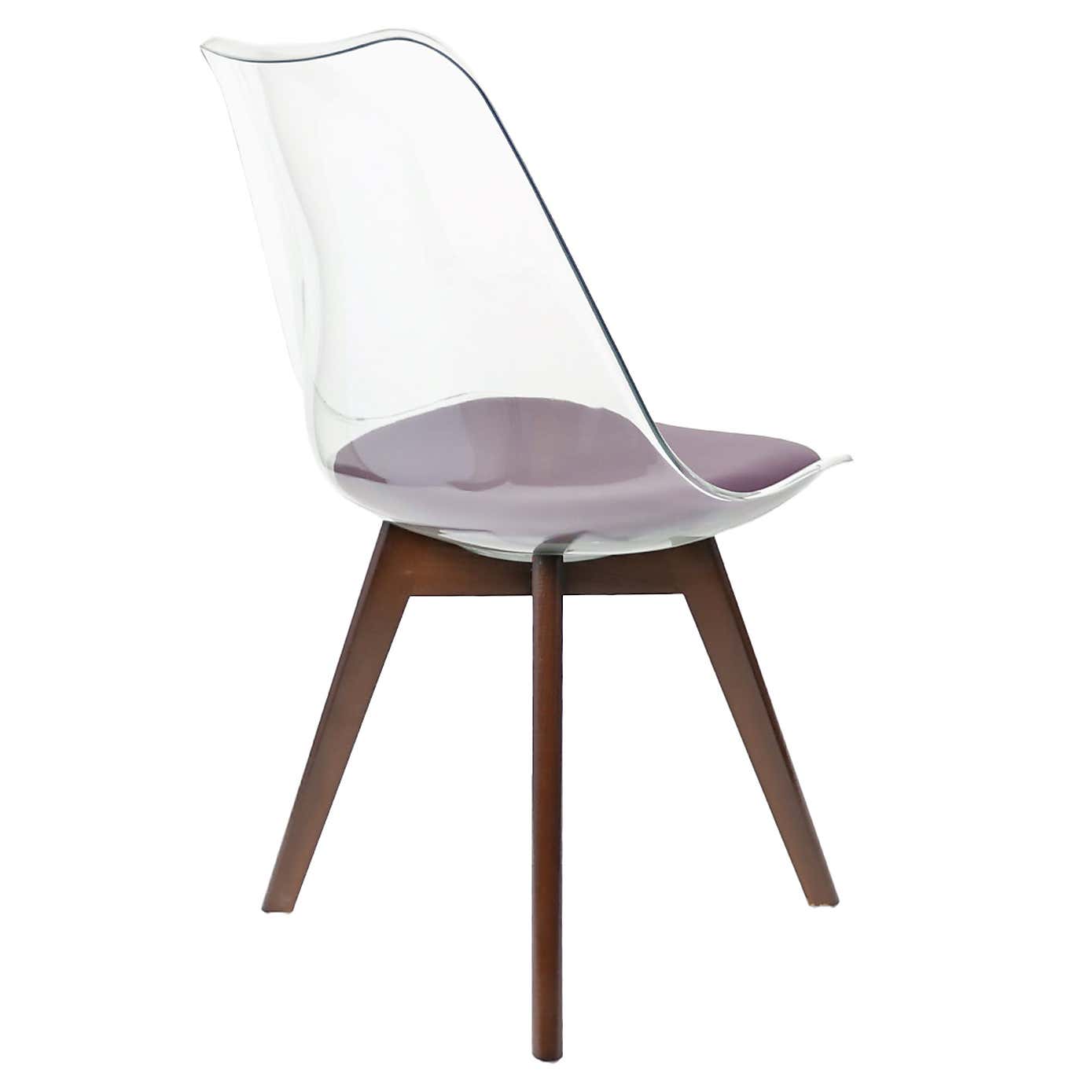 Fusion Living Soho Clear Plastic Dining Chair with Squared Legs