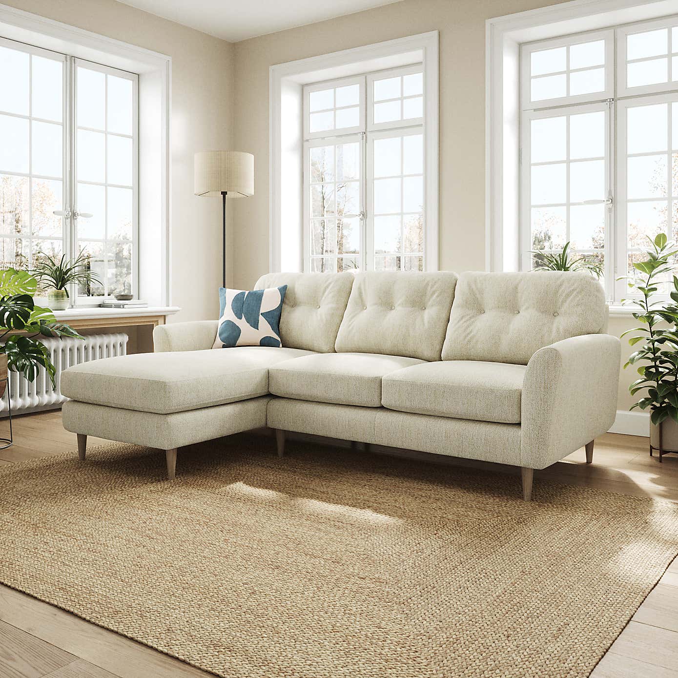 Sven Chunky Chenille Large Corner Chaise Sofa