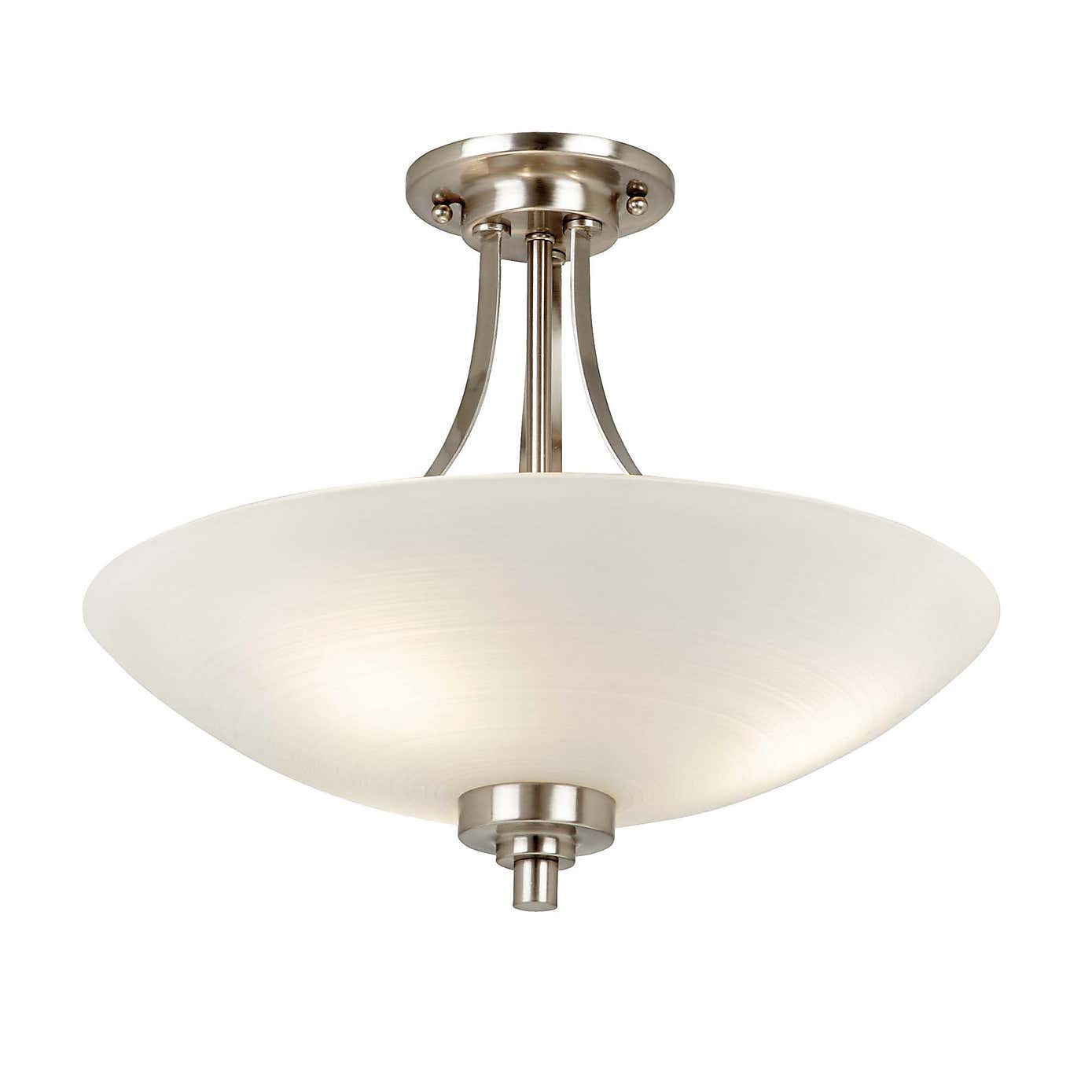 Vogue Welles 3 Light Semi Flush Ceiling Fitting