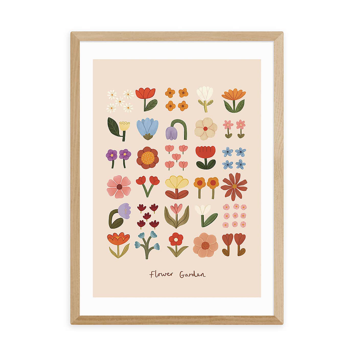 East End Prints Flower Garden Soft Pink Print by Kid of the Village