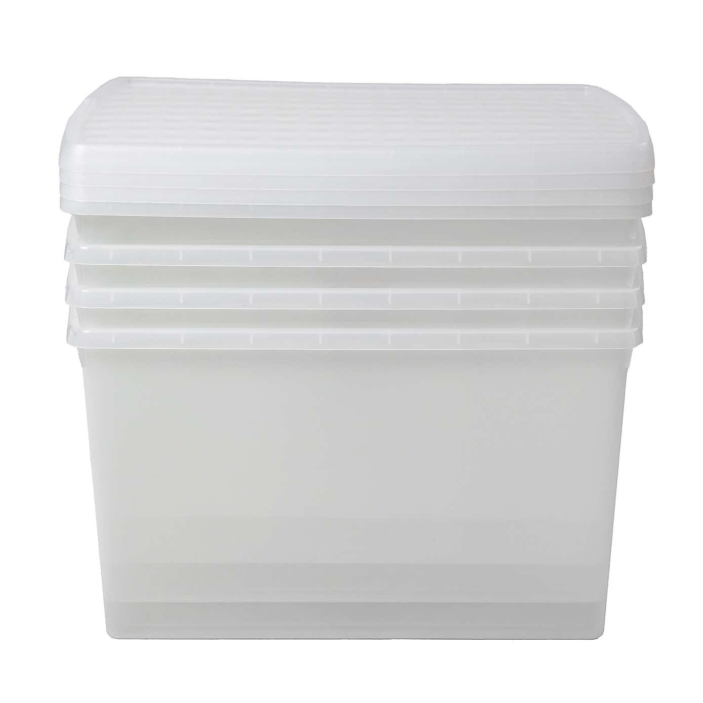 Wham Clip Pack of 4 Rectangle Storage Boxes With Lids