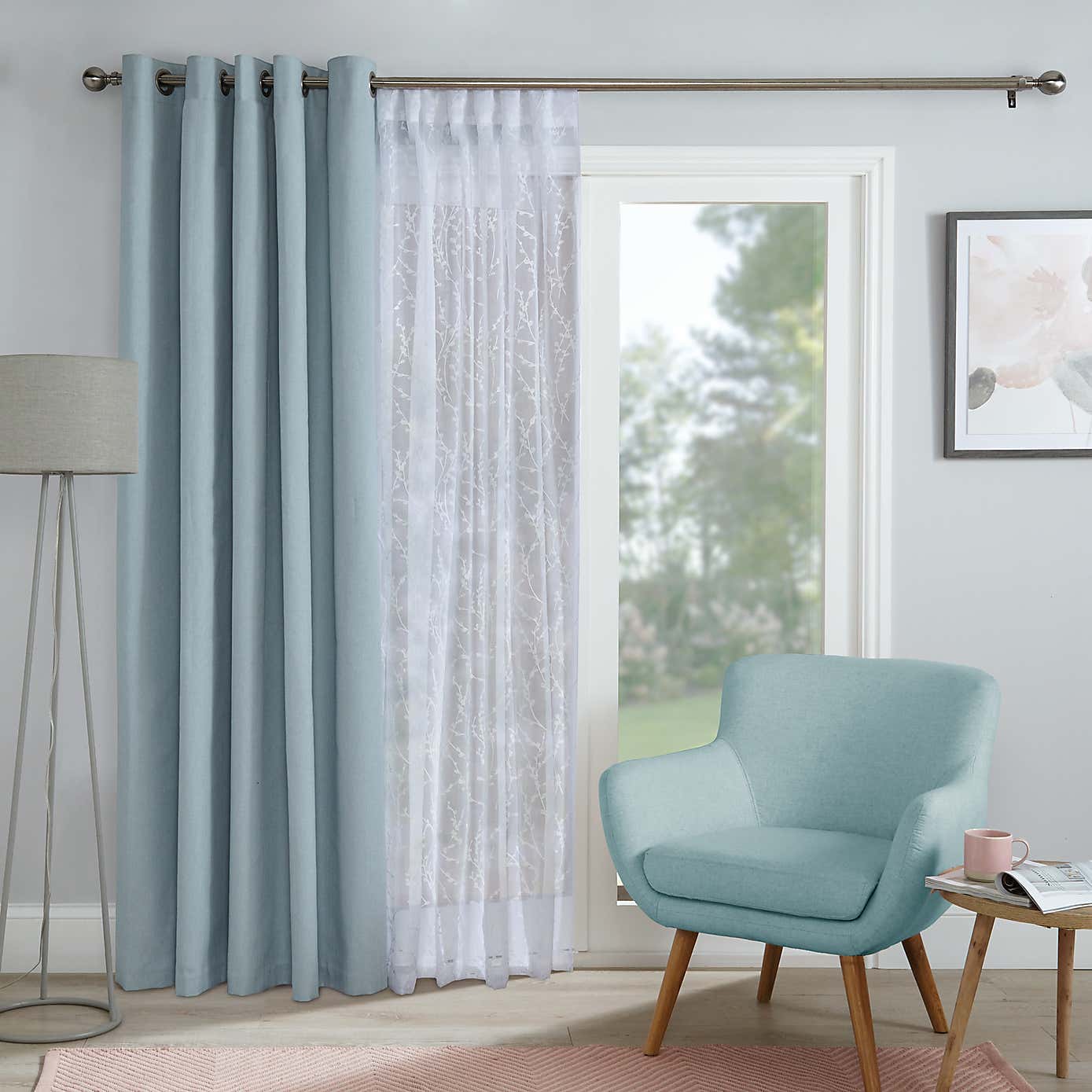 Belle Embroidery Slot Top Single Voile Panel