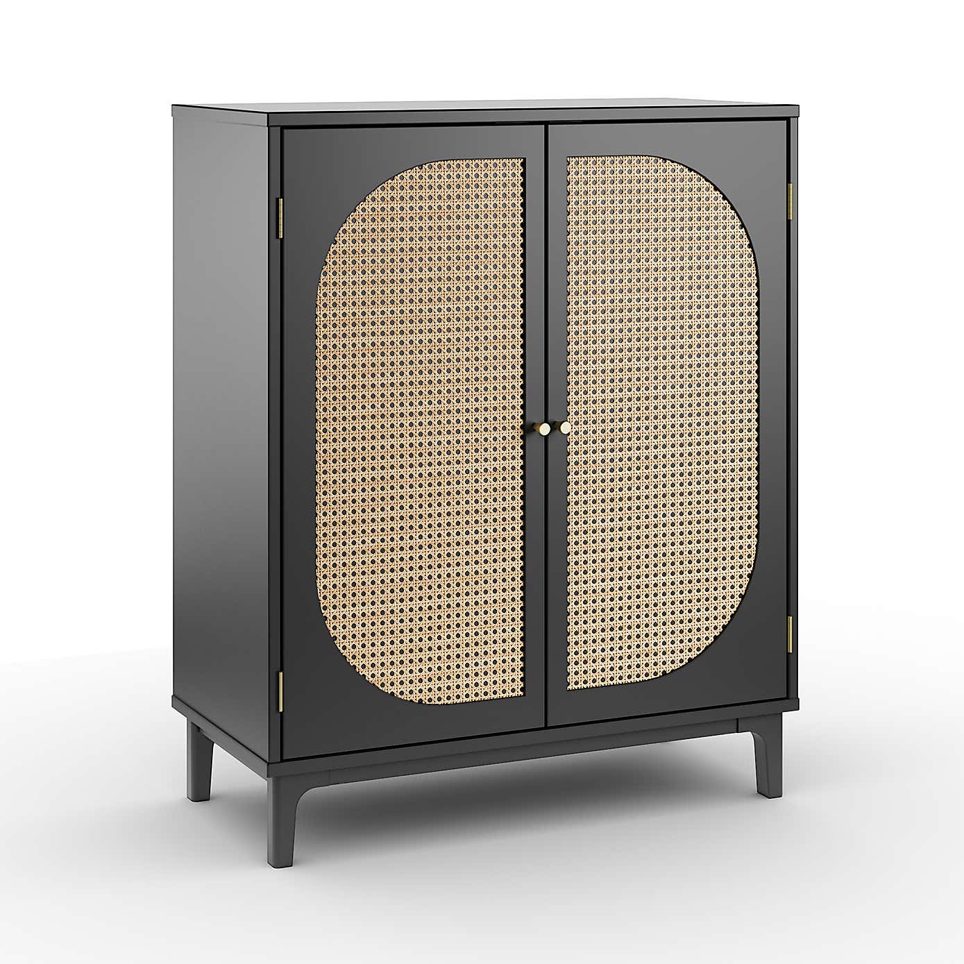 Franco Curve Small Cabinet Black