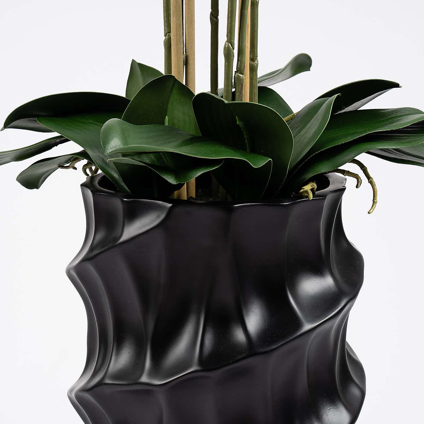 Artificial Real Touch Phalaenopsis Orchid in Stone Pot