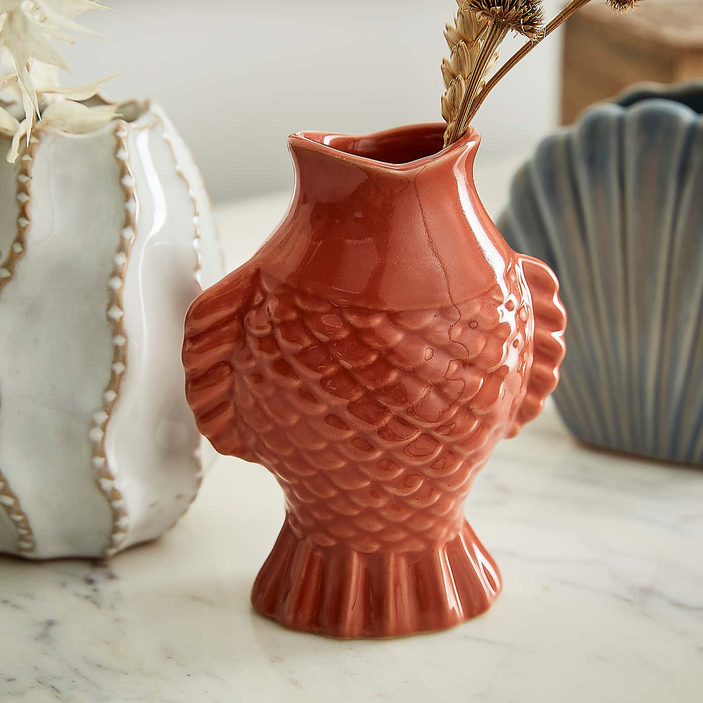 Oceanscape Set of 3 Ceramic Bud Vases