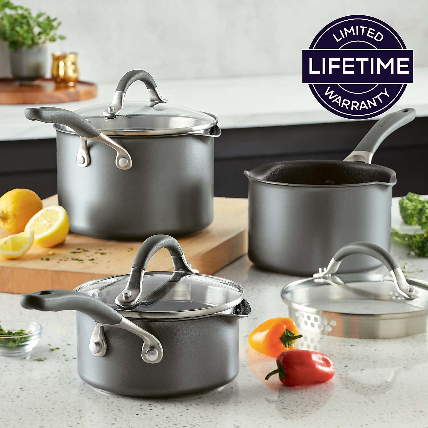 Circulon Scratch Defense Extreme Non-Stick 3 Piece Saucepan Set