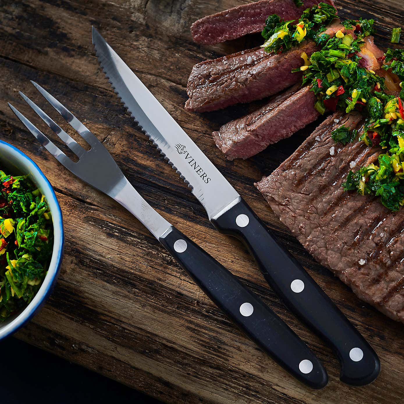Viners 12 Piece Steak Knife & Fork Set