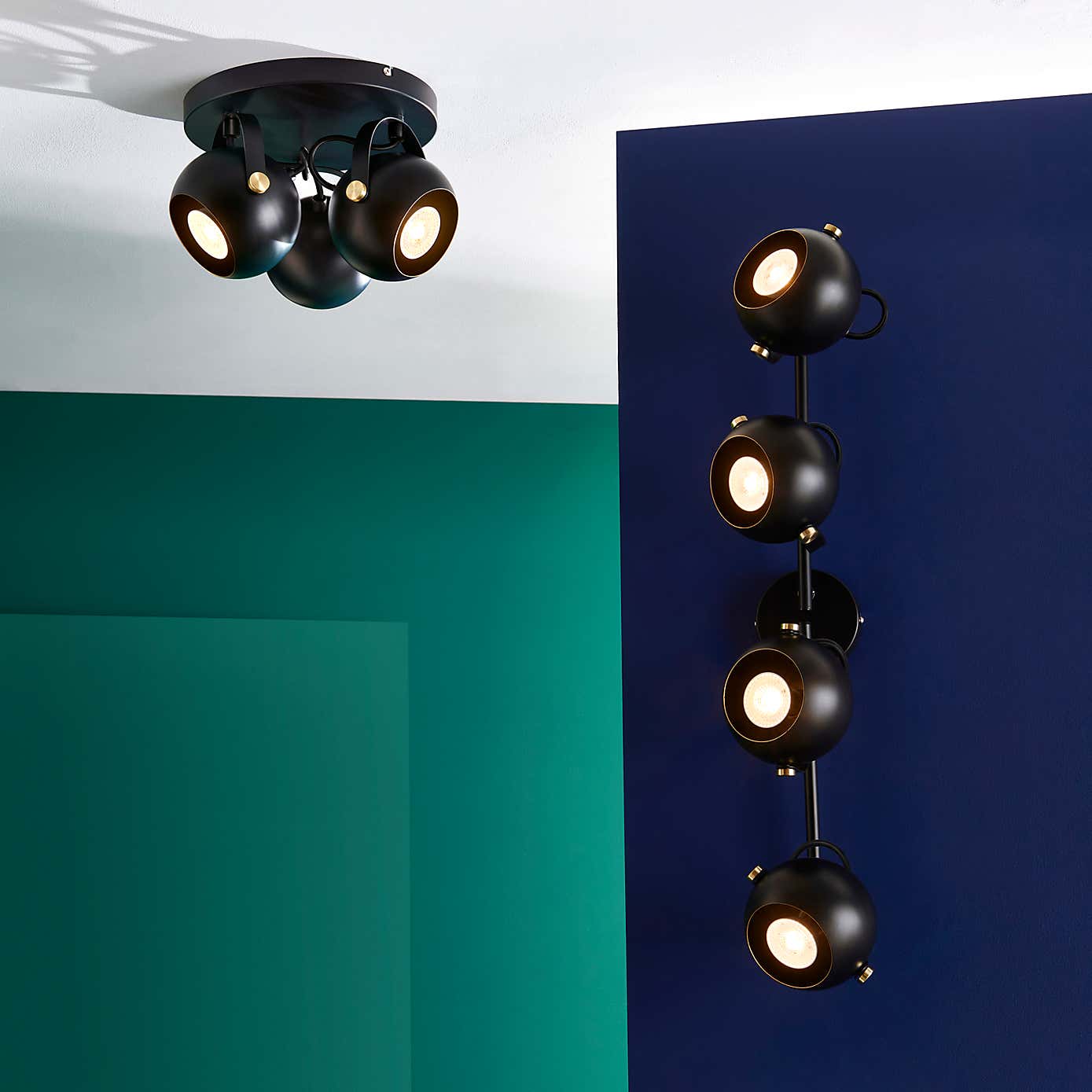 Elements Olympya 4 Light Adjustable Semi Flush Spotlight Bar