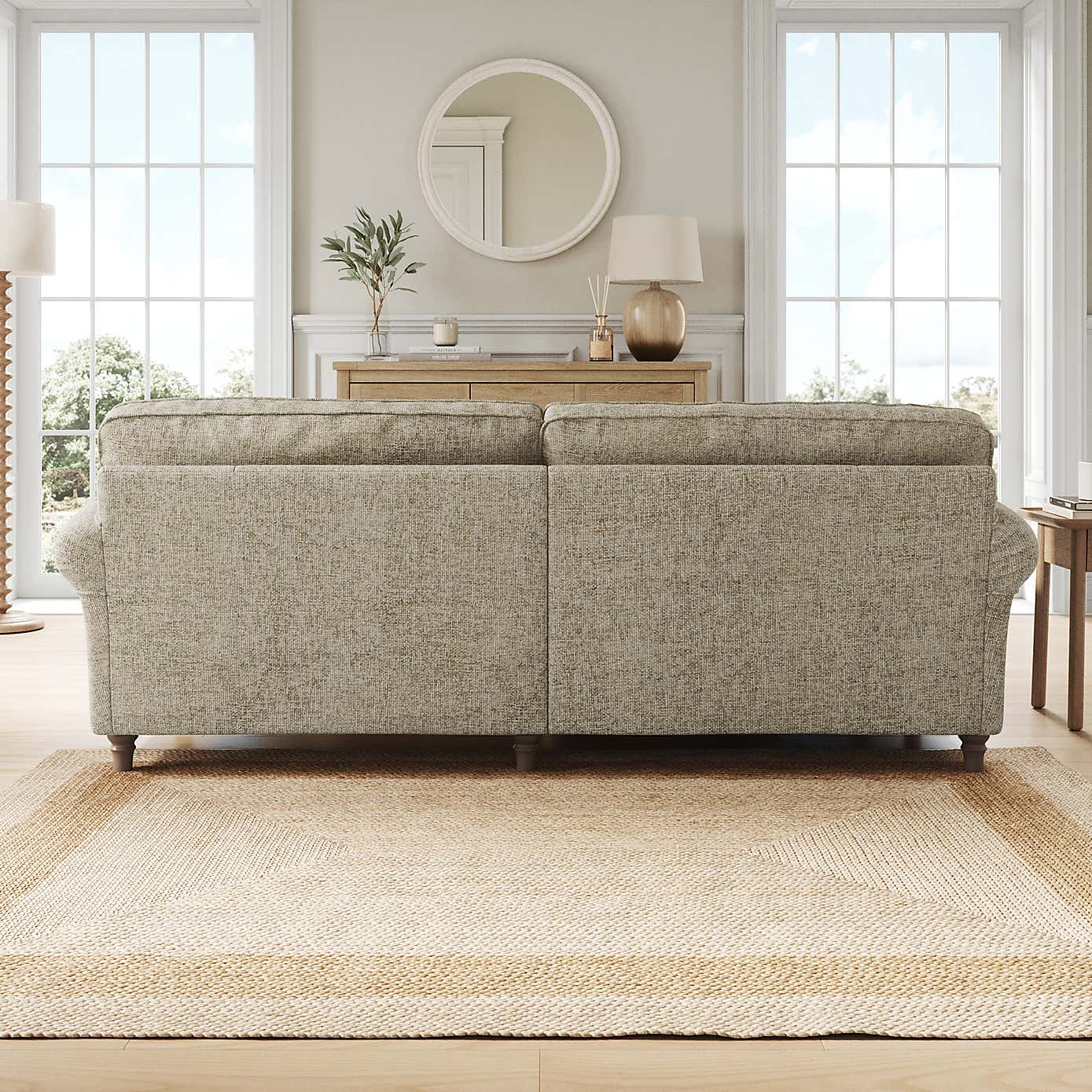Flori Corner Chaise Sofa, Chunky Chenille