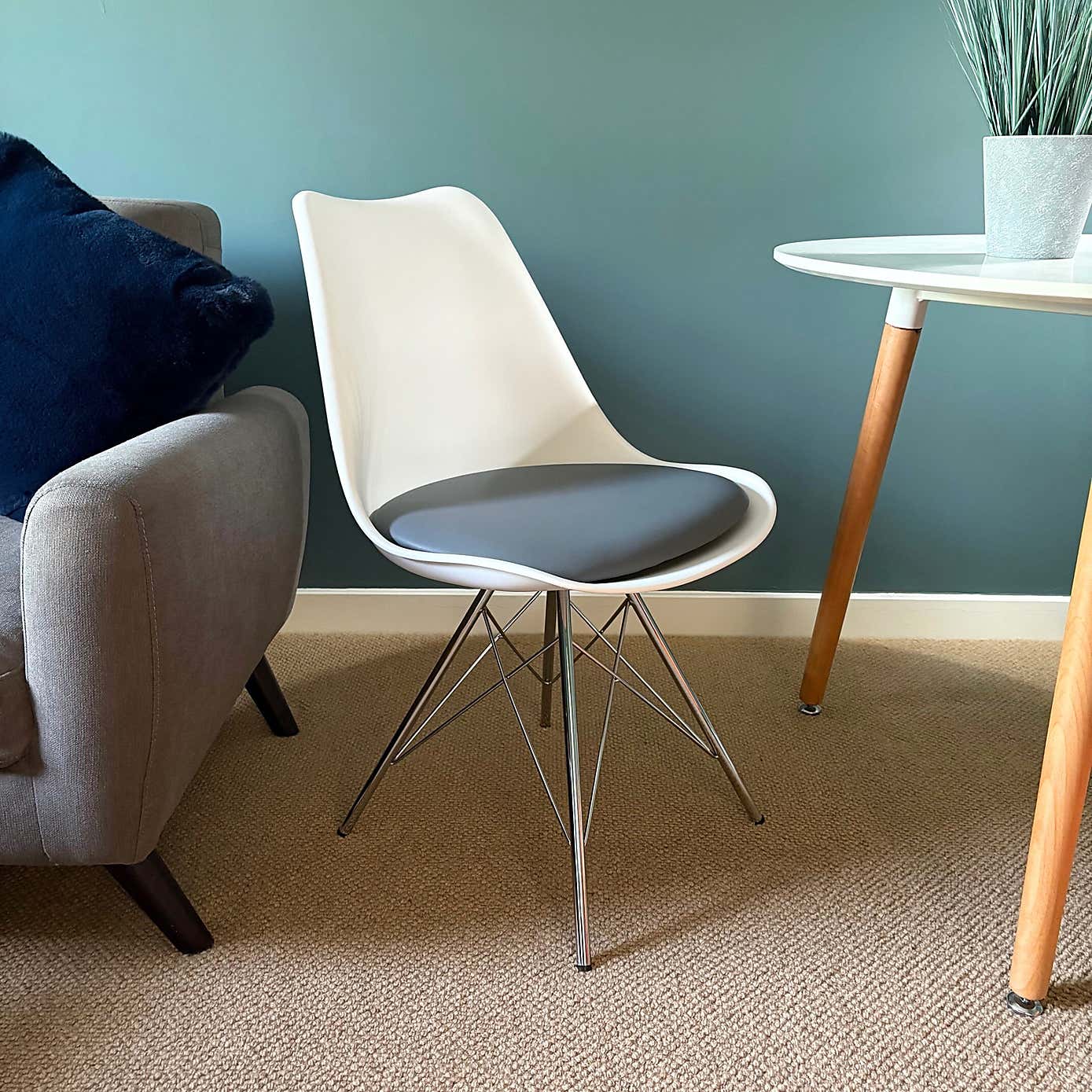 Fusion Living Soho White Plastic Dining Chair