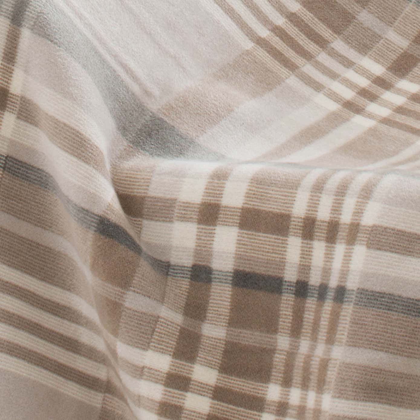 Thermosoft Plaid Check Natural Throw