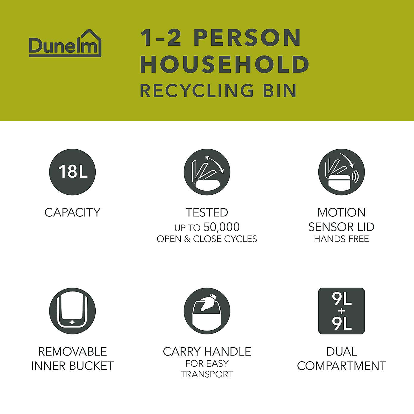 Recycling 18L Sensor Bin With Feet