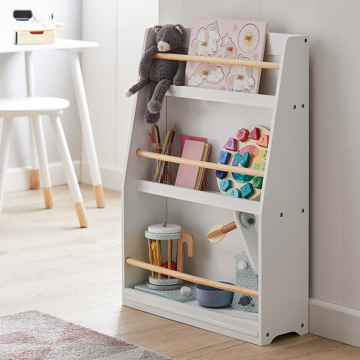 Kids White Bookcase