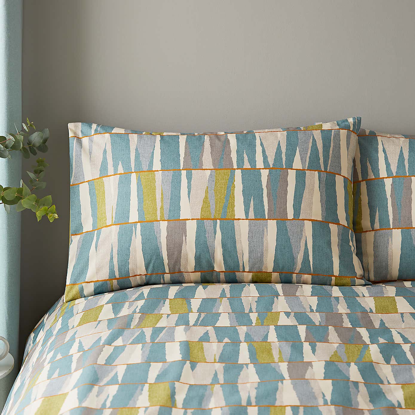 Elements Kolla Blue Duvet Cover and Pillowcase Set