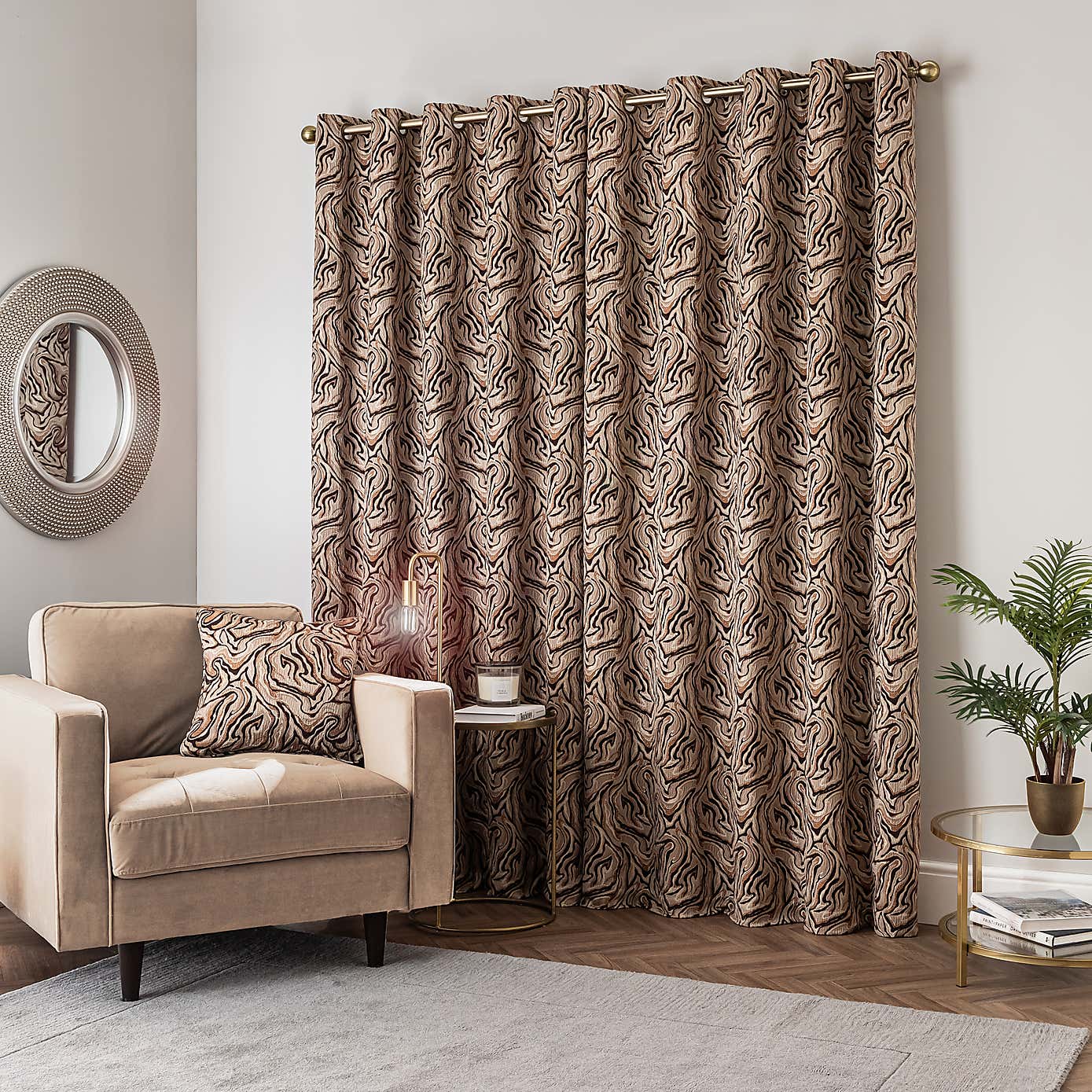 Magma Animal Marbled Eyelet Curtain