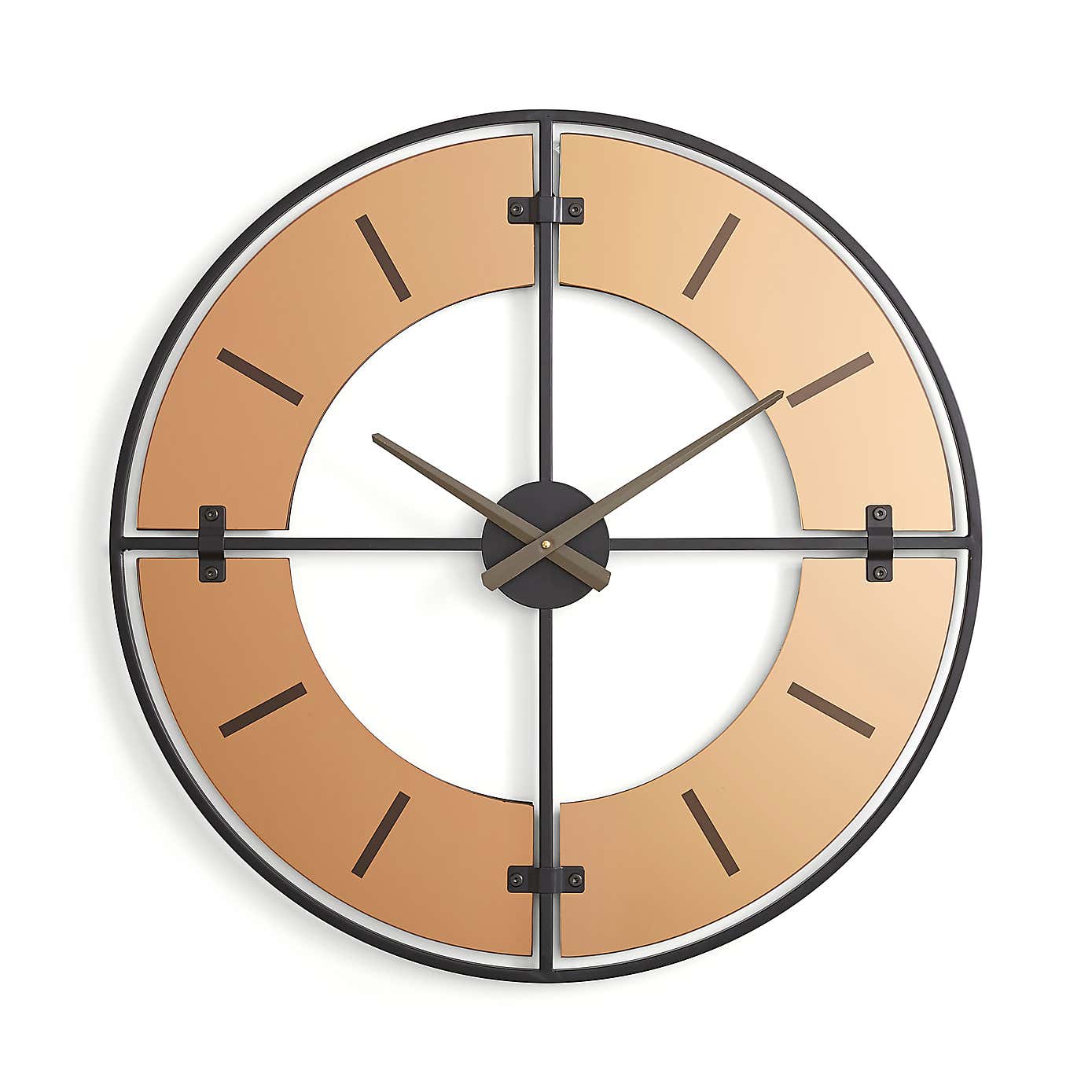 Auburn Industrial Skeleton Wall Clock