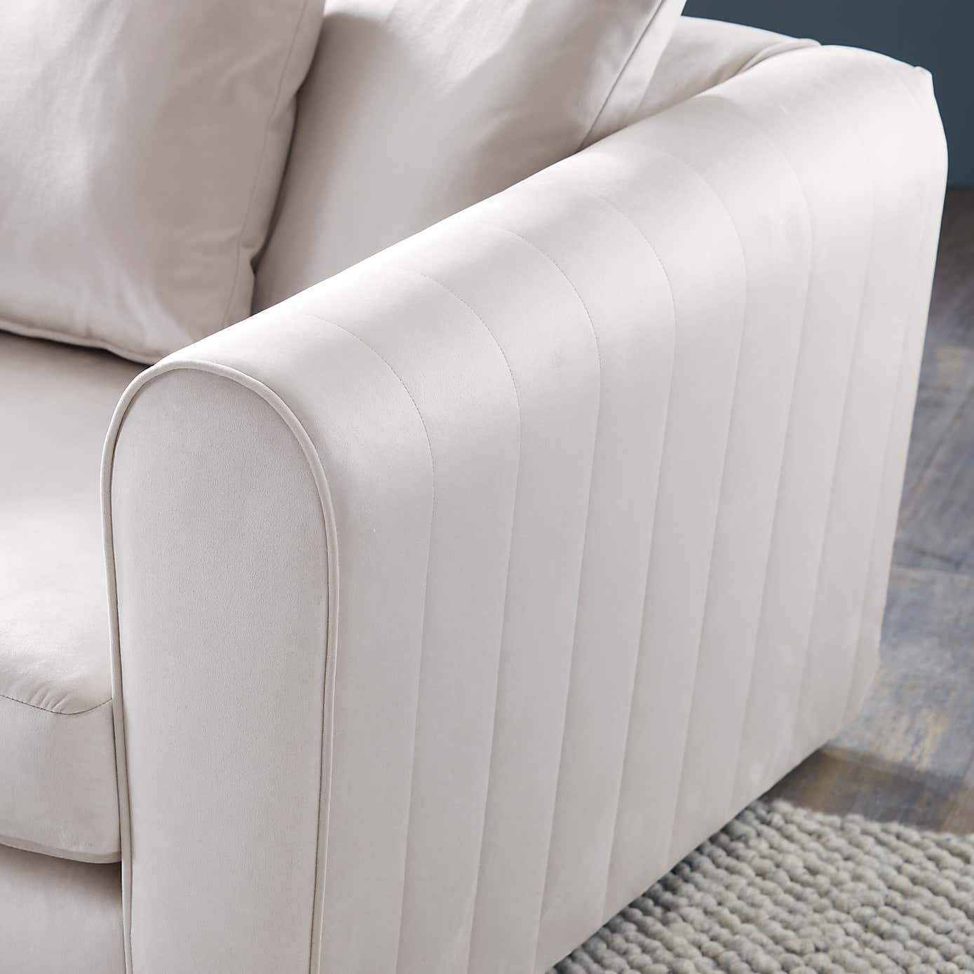 Blake Opulent Velvet Curved Quilted Arm Corner Sofa