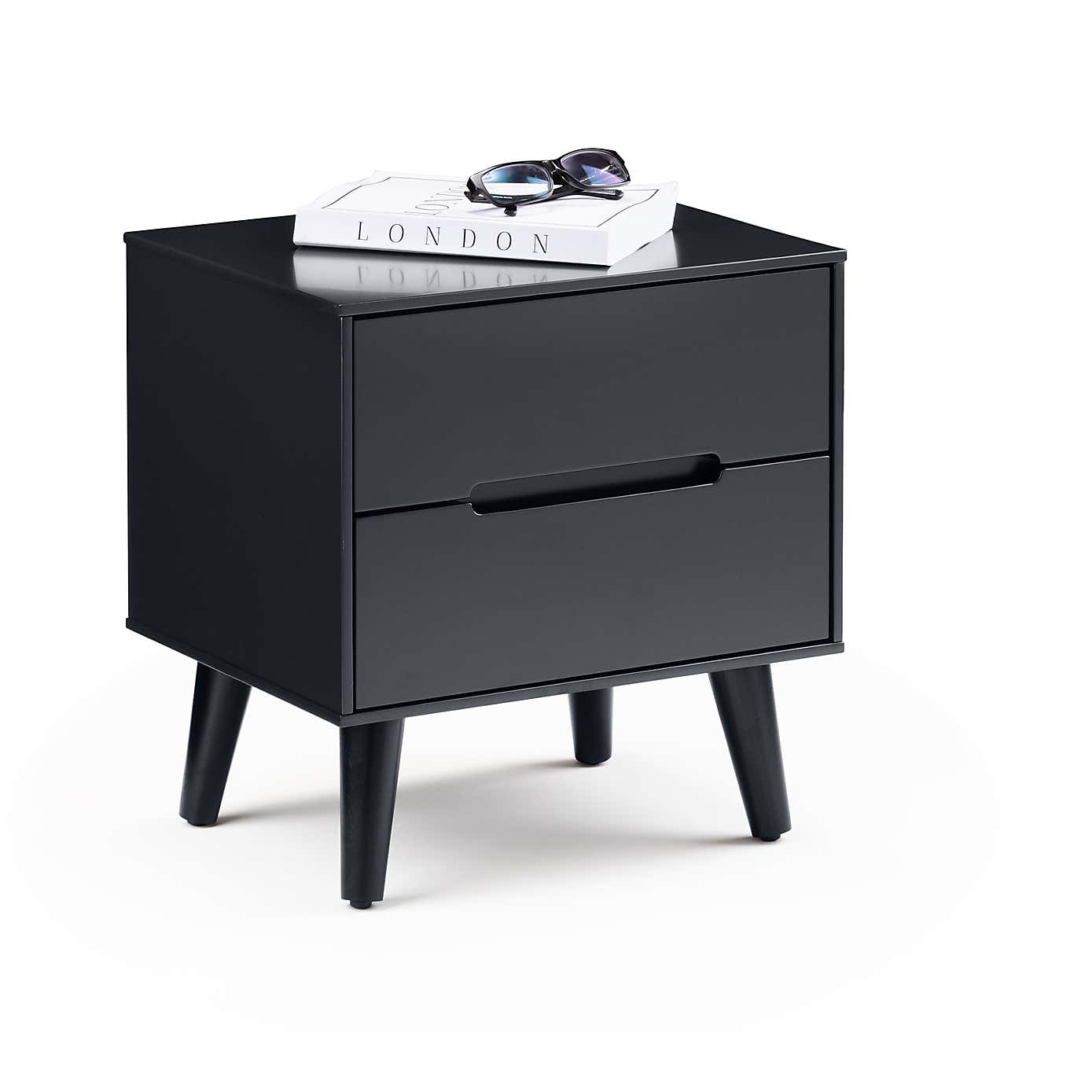 Cecil 2 Drawer Bedside, Anthracite