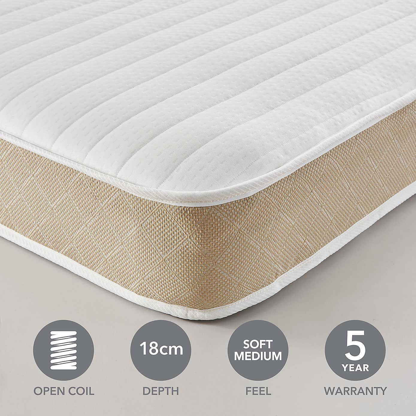 Dunelm Rolled Open Coil Mattress