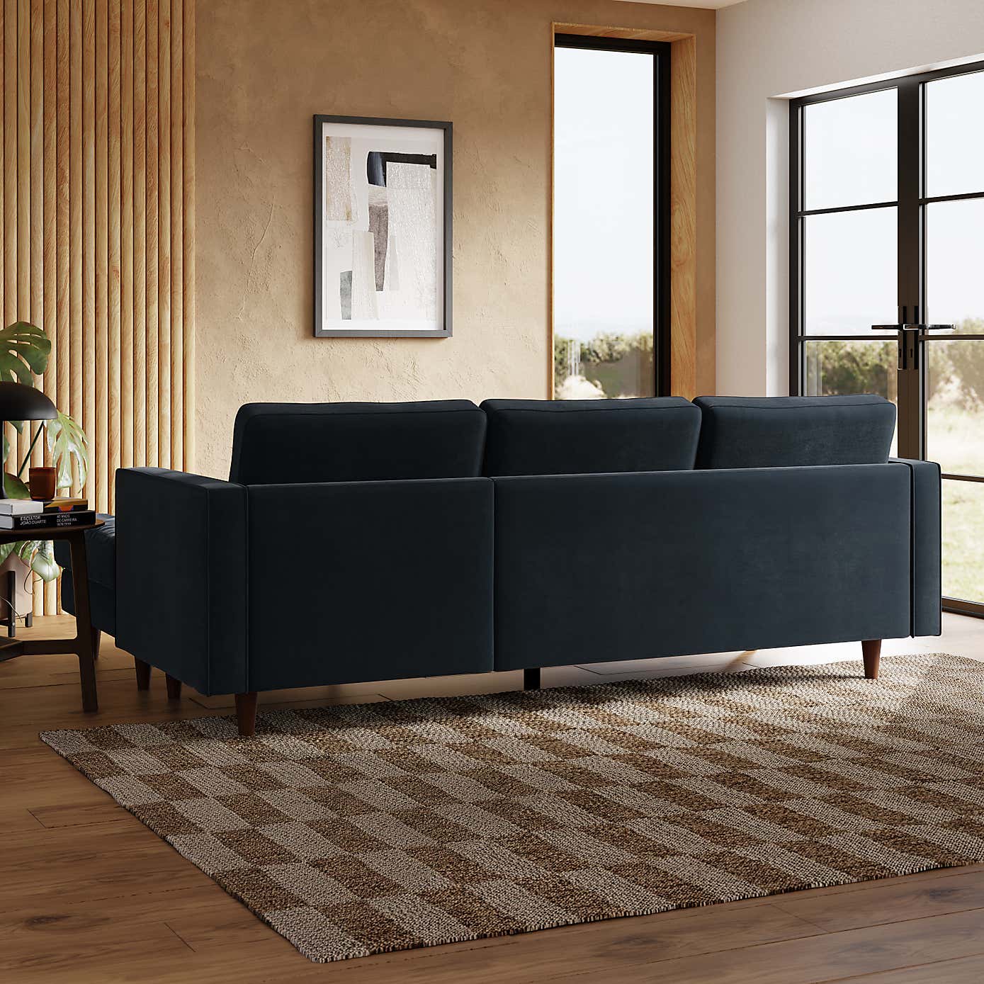 Zoe Casual Sit Velvet Corner Chaise Sofa