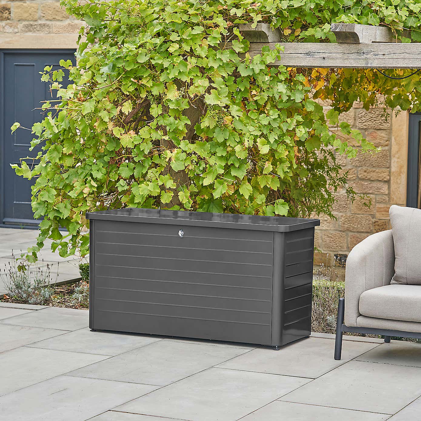 Pacific Lifestyle Rhode Island Small Galvanised Steel Cushion Box