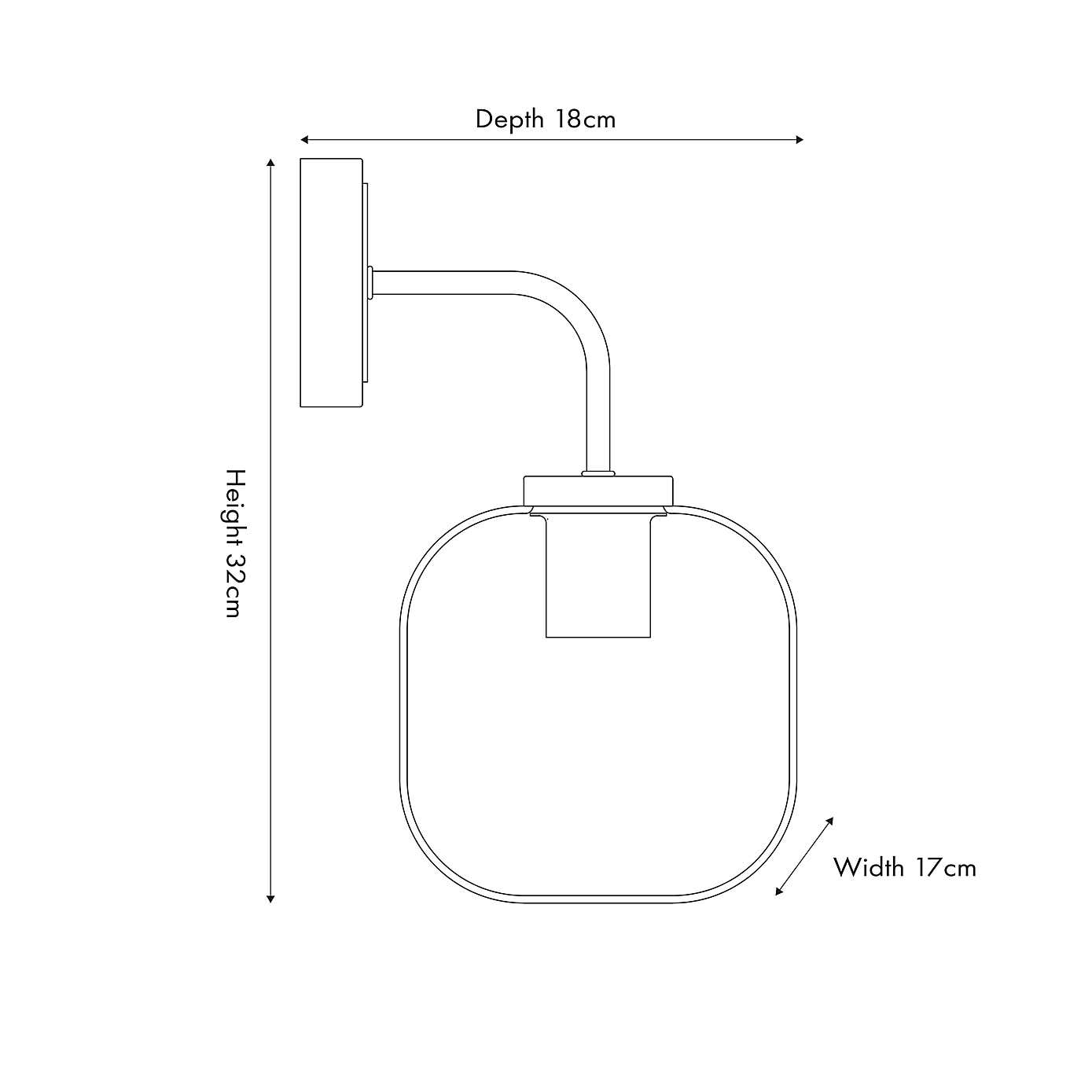 Florence Black Wall Light