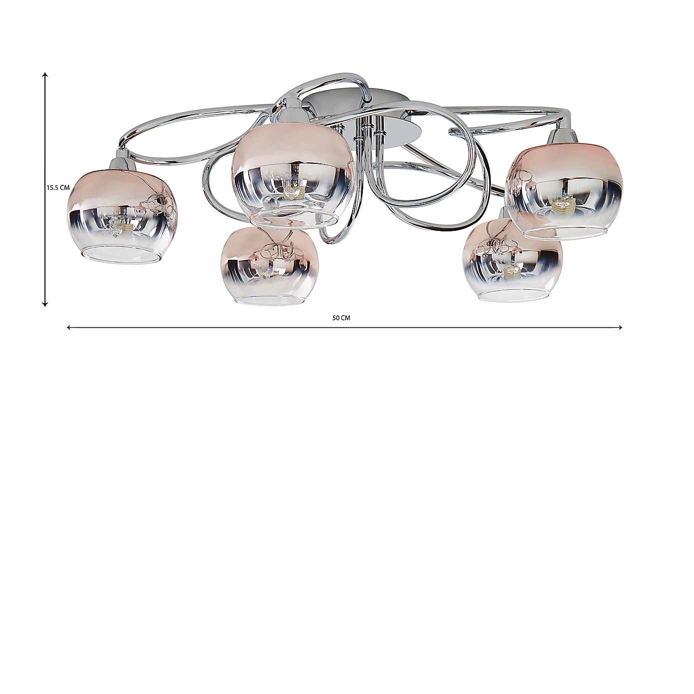 Seychelles 5 Light Flush Ceiling Fitting