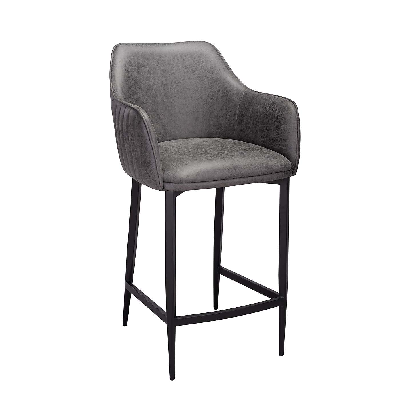 Indus Valley Logan Bar Stool, Faux Leather