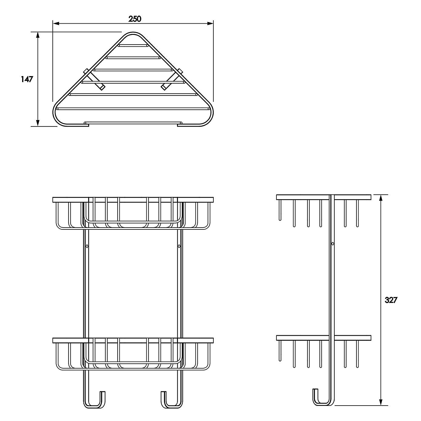Rust-Free 2 Tier Corner Caddy