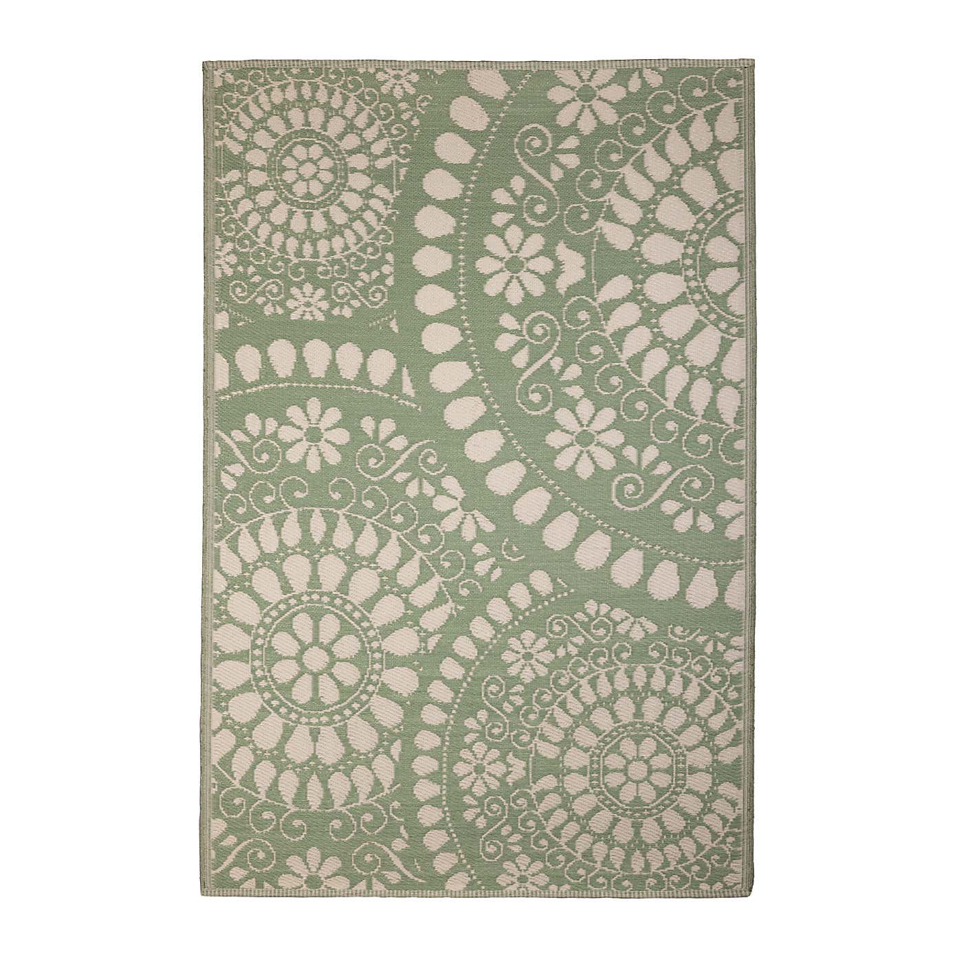Fallen Fruits Lace Circles Outdoor Rug