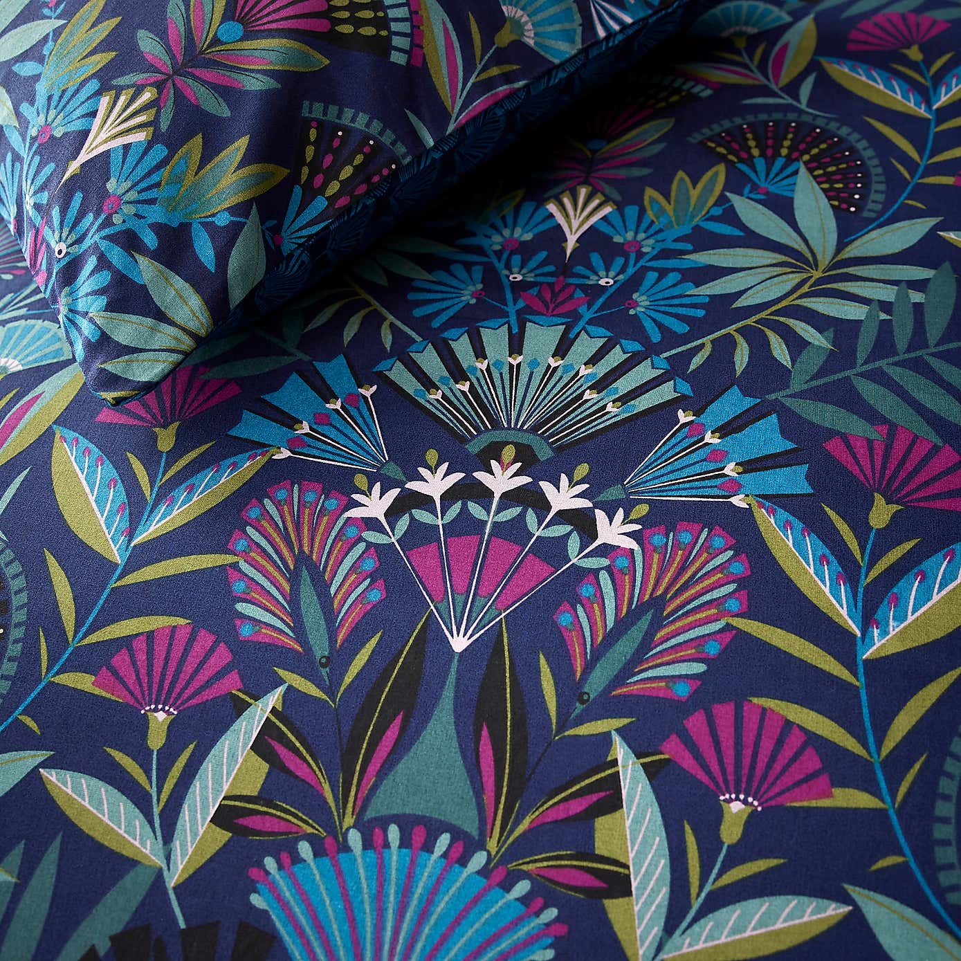 Lucille Navy Duvet Cover and Pillowcase Set