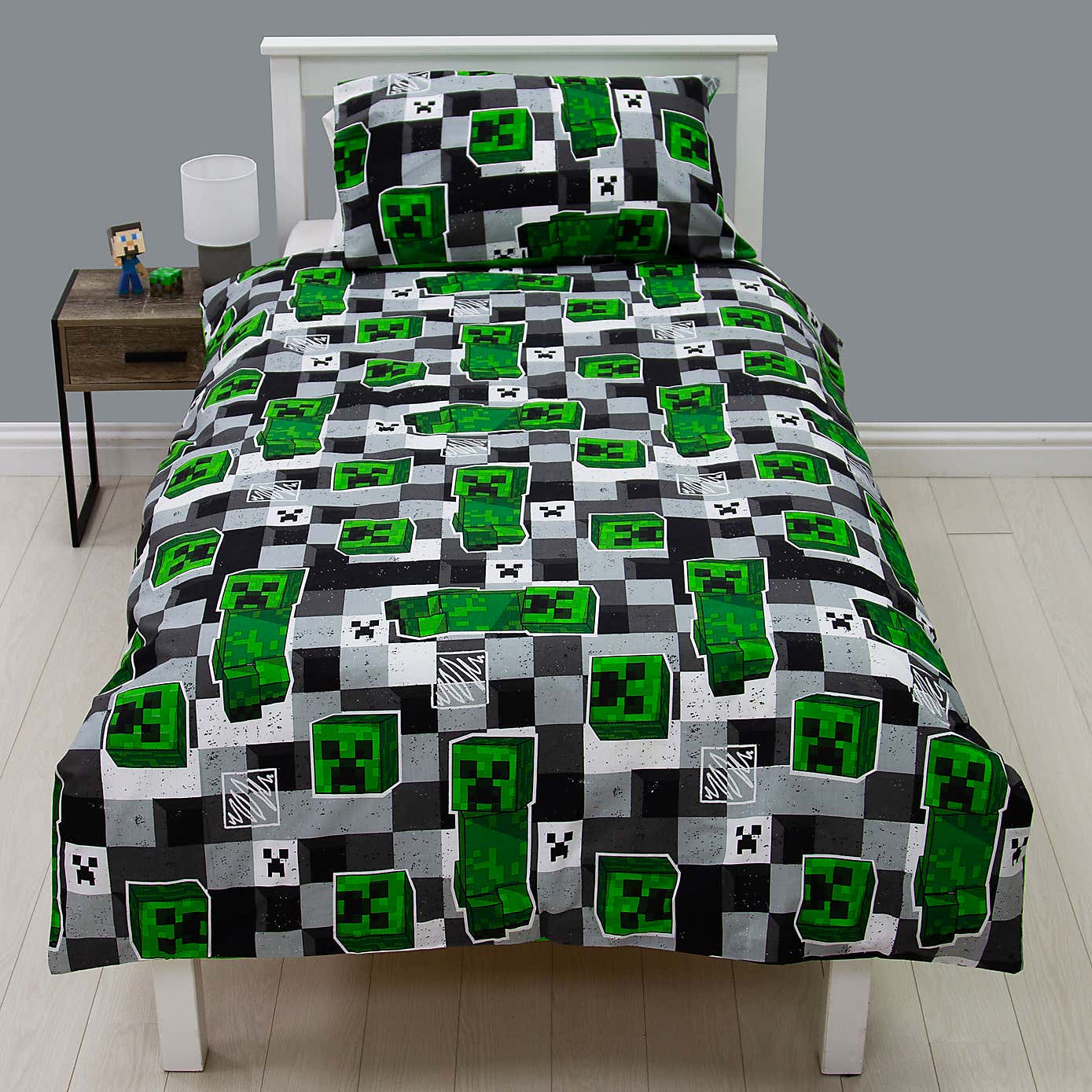 Minecraft Block Check Single Duvet Cover and Pillowcase Set
