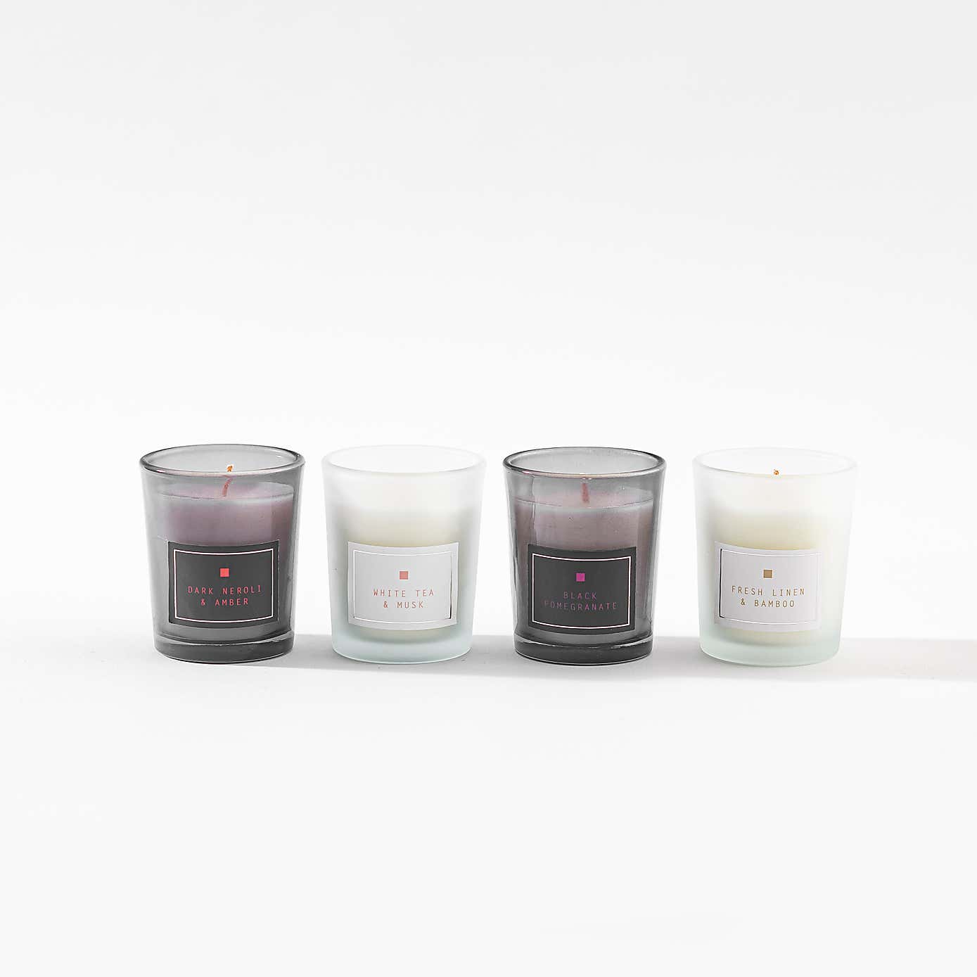 Hotel Neroli & Amber, Dark Pomegranate, White Tea & Musk and Bamboo & Linen Candle Gift Set