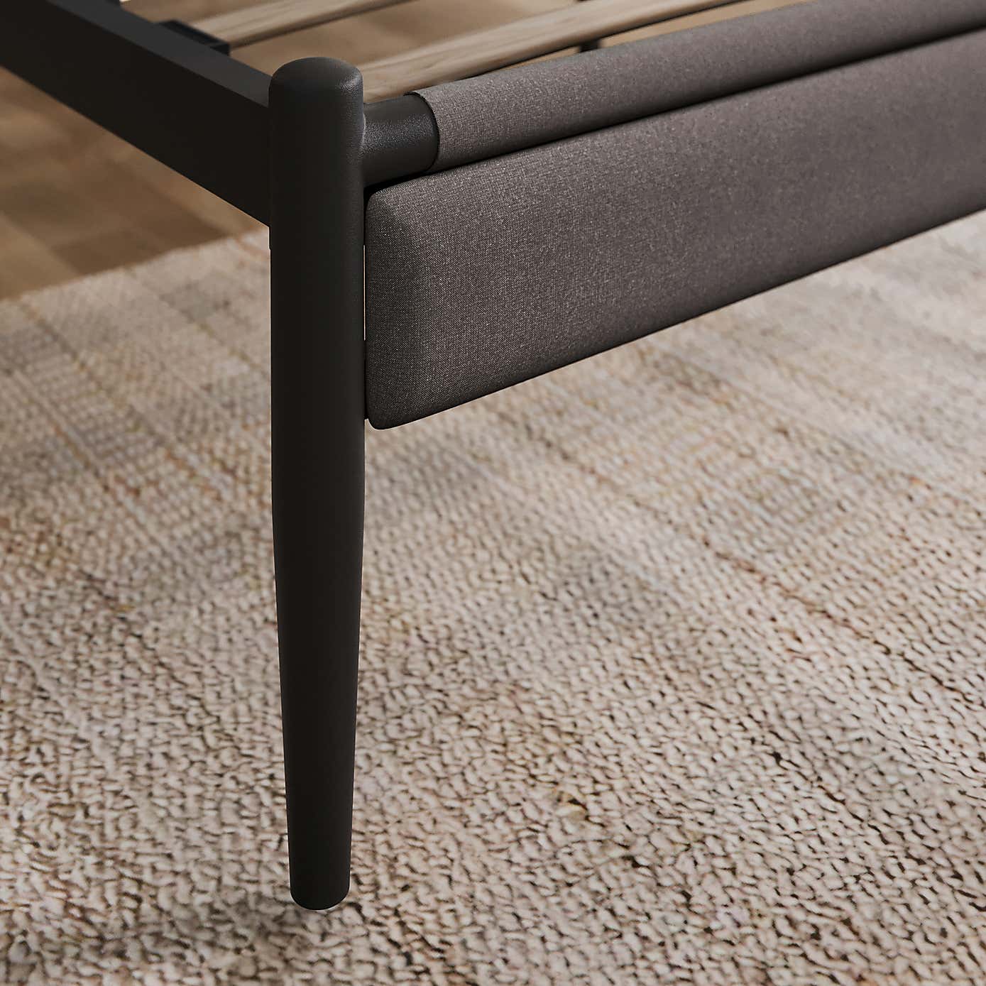 Marlo Metal Bed, Woven Fabric