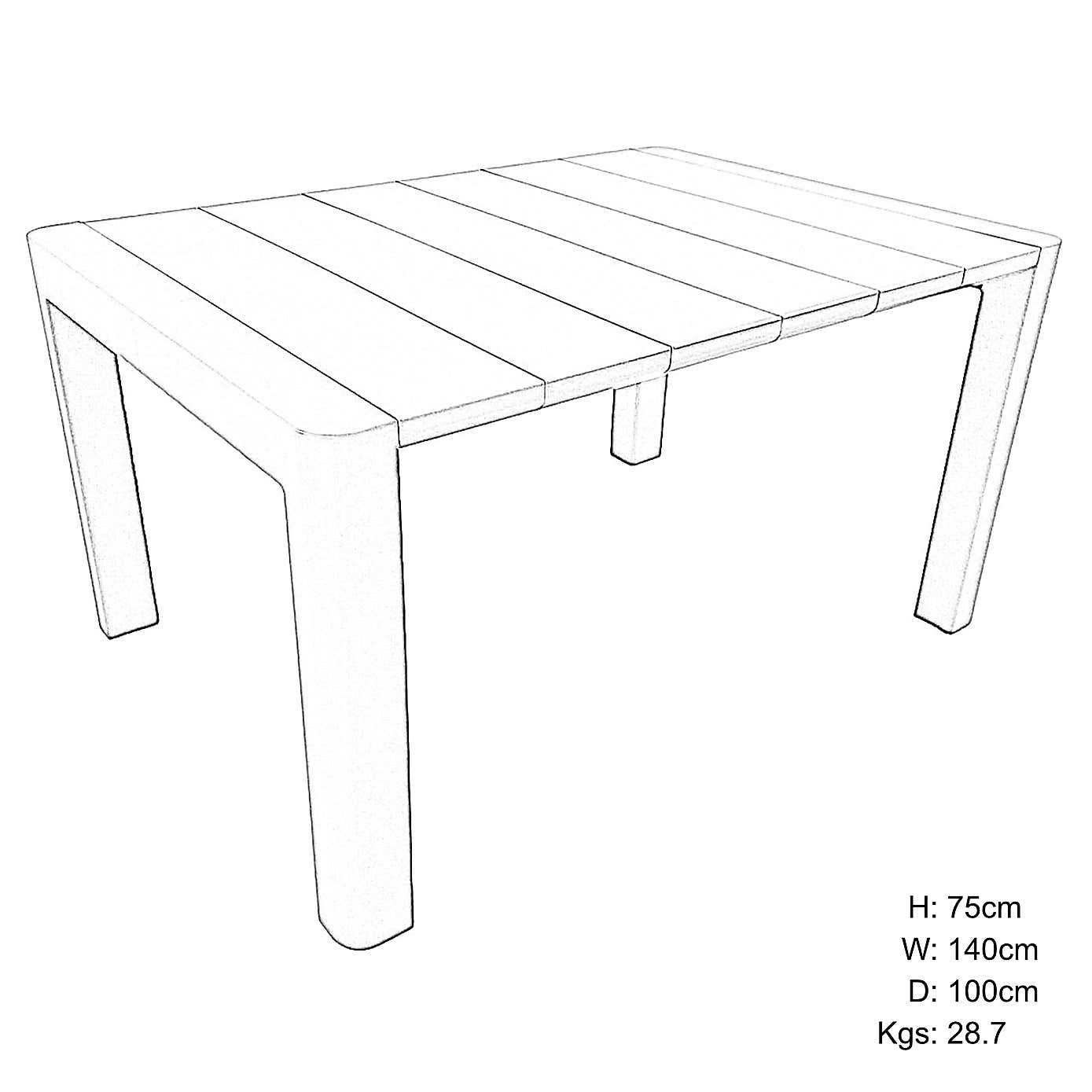 Modura Henrik Rectangular Table, 140cm