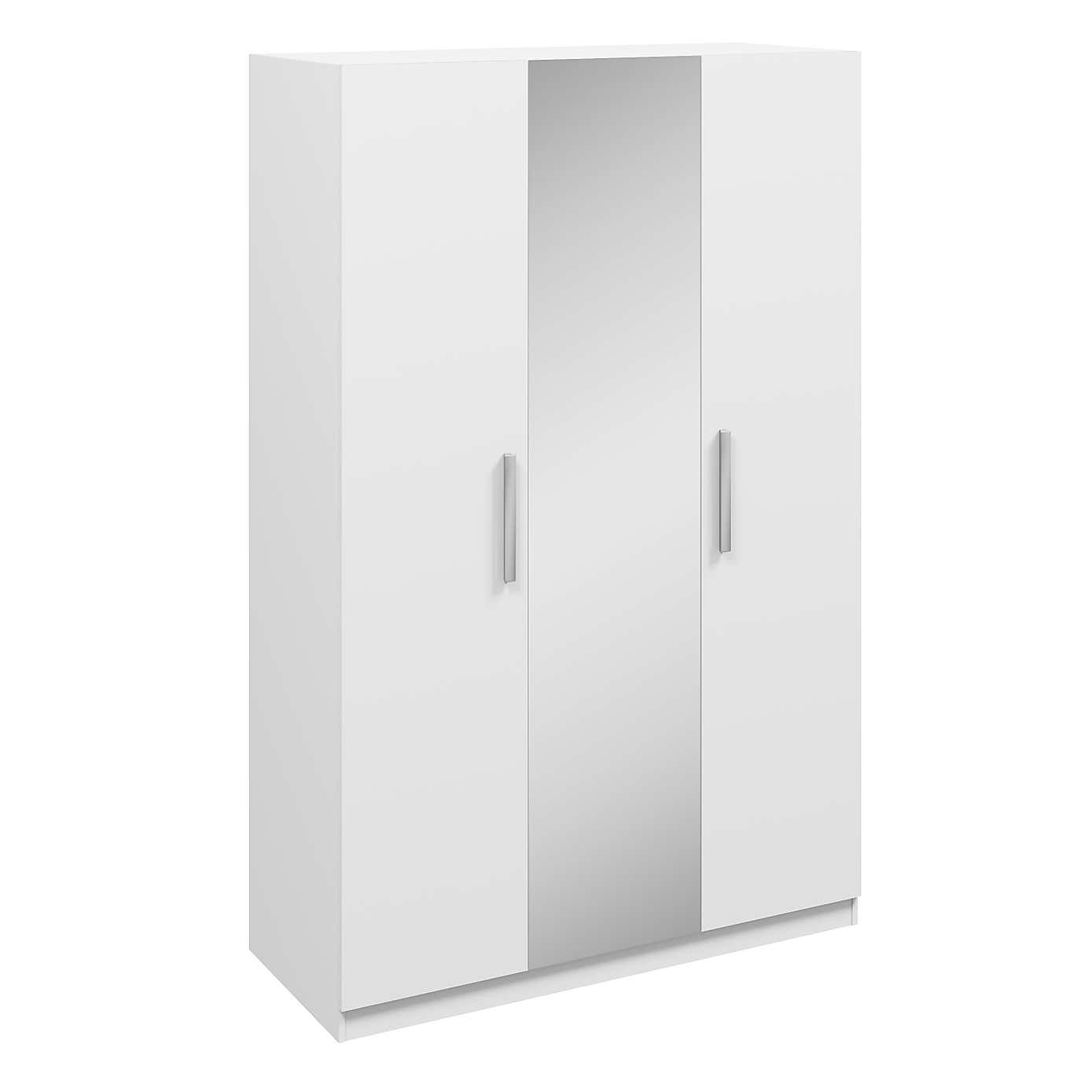 Sudbury Triple Wardrobe, White and Grey