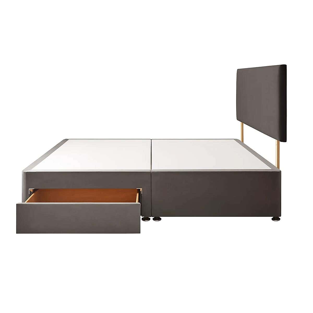 Silentnight 2 Drawer Divan Bed With Velvet Paris Headboard