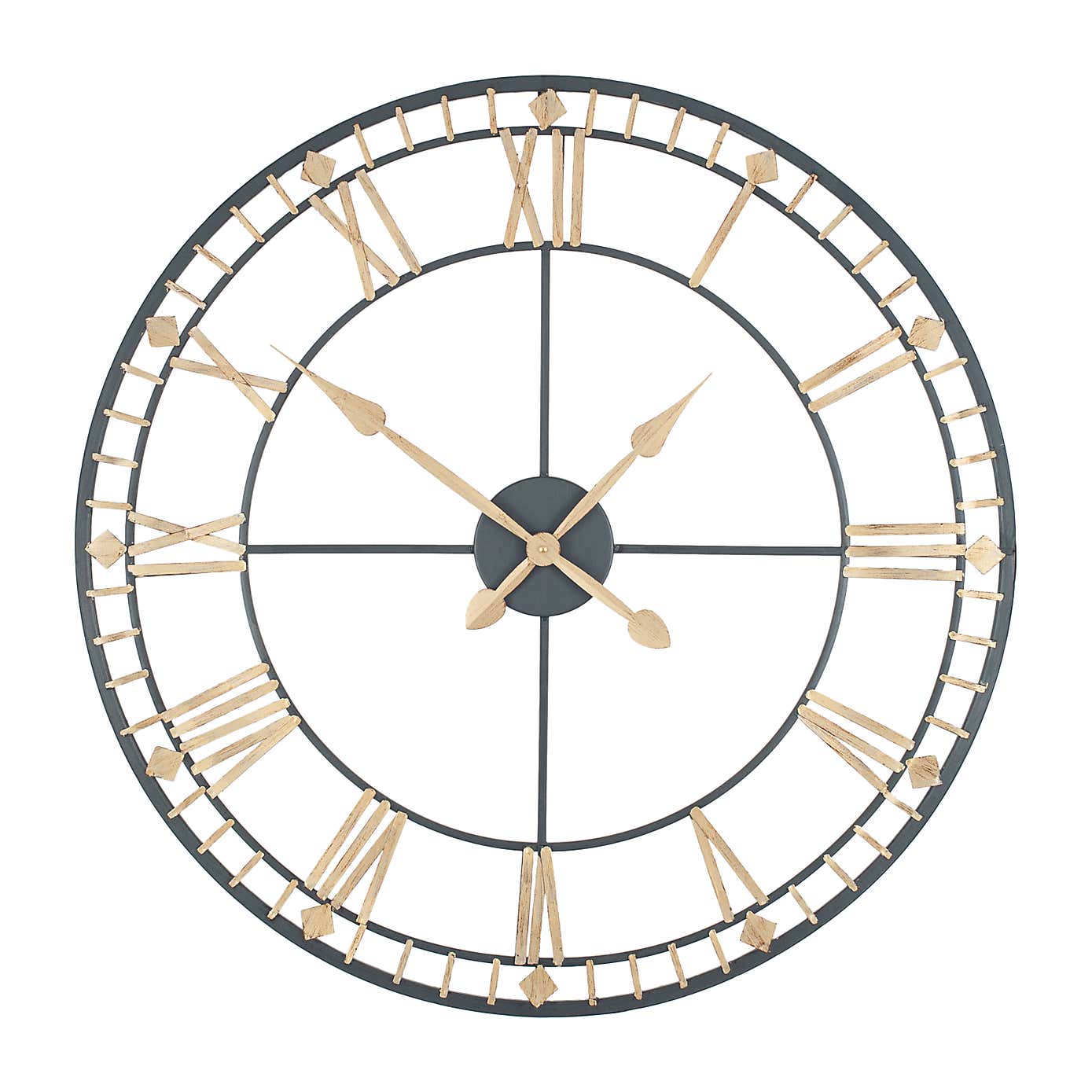 Antique Metal Skeleton Wall Clock