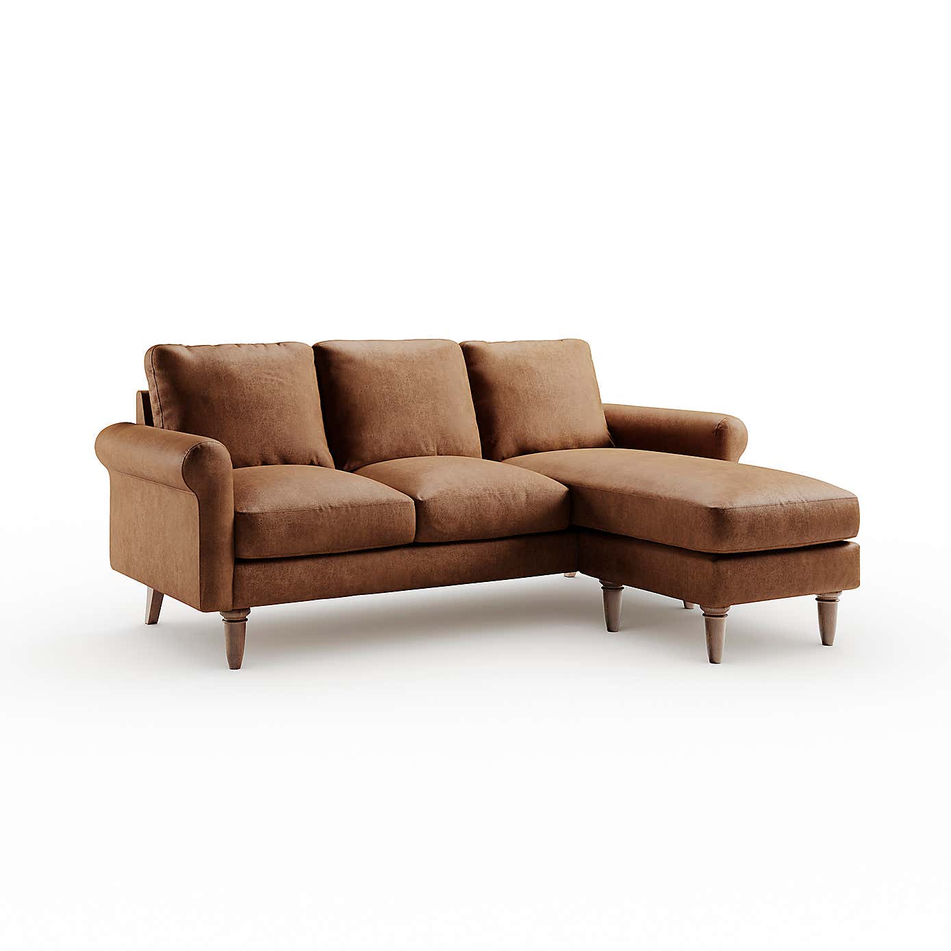 Maeve Compact Faux Leather Corner Chaise Sofa