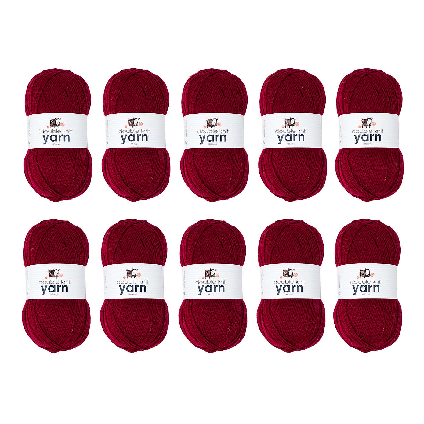 Pack of 10 DK Yarn 100g Balls