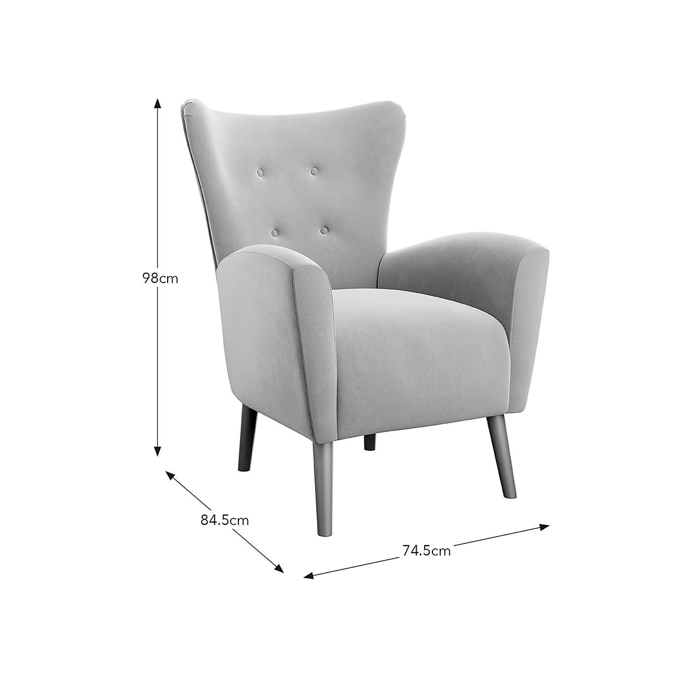 Sven Velvet Modern Wing Chair