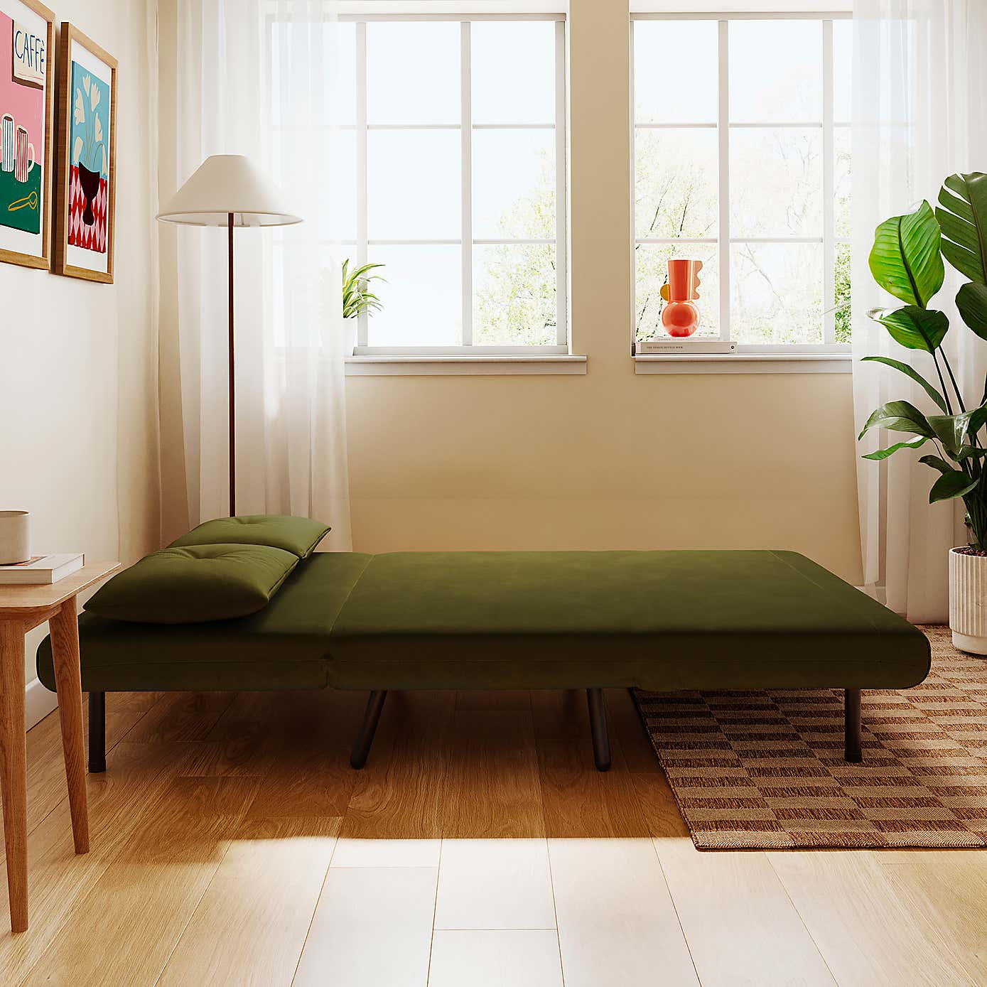 Phoebe Velvet Small Double Sofa Bed