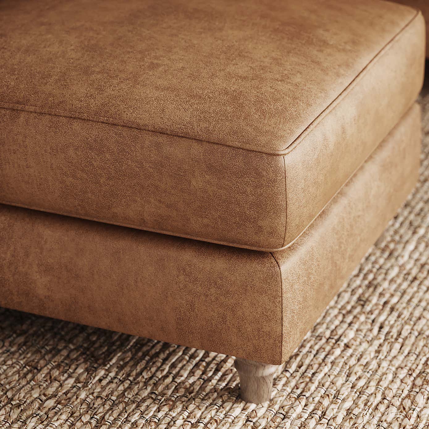 Flori Arizona Footstool, Faux Leather