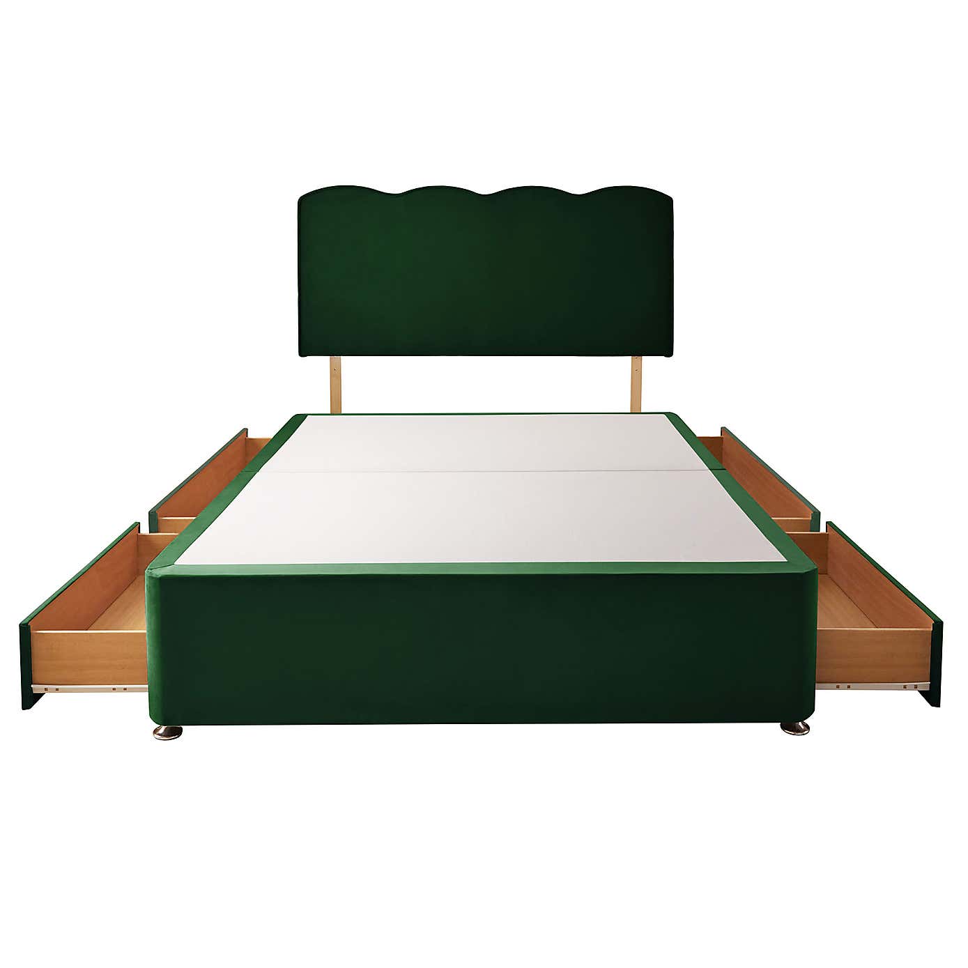 Silentnight 2 Drawer Divan Bed With Velvet Wave Headboard