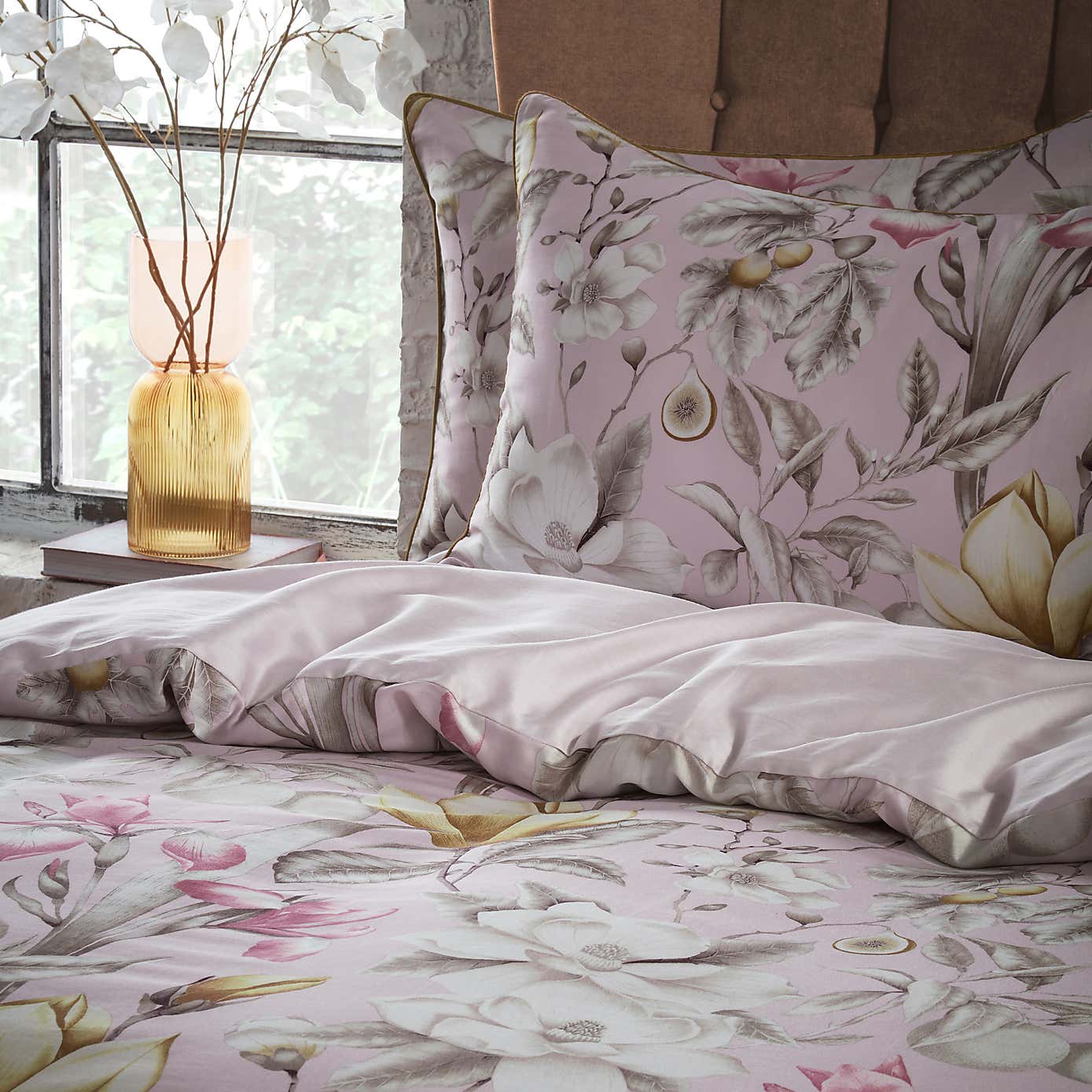 EW by Edinburgh Weavers Lavish Floral 100% Cotton Sateen Duvet Cover & Pillowcase Set