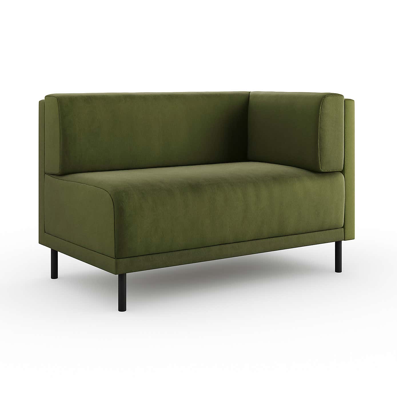 Mae Corner Dining Bench, Matte Plush Velvet