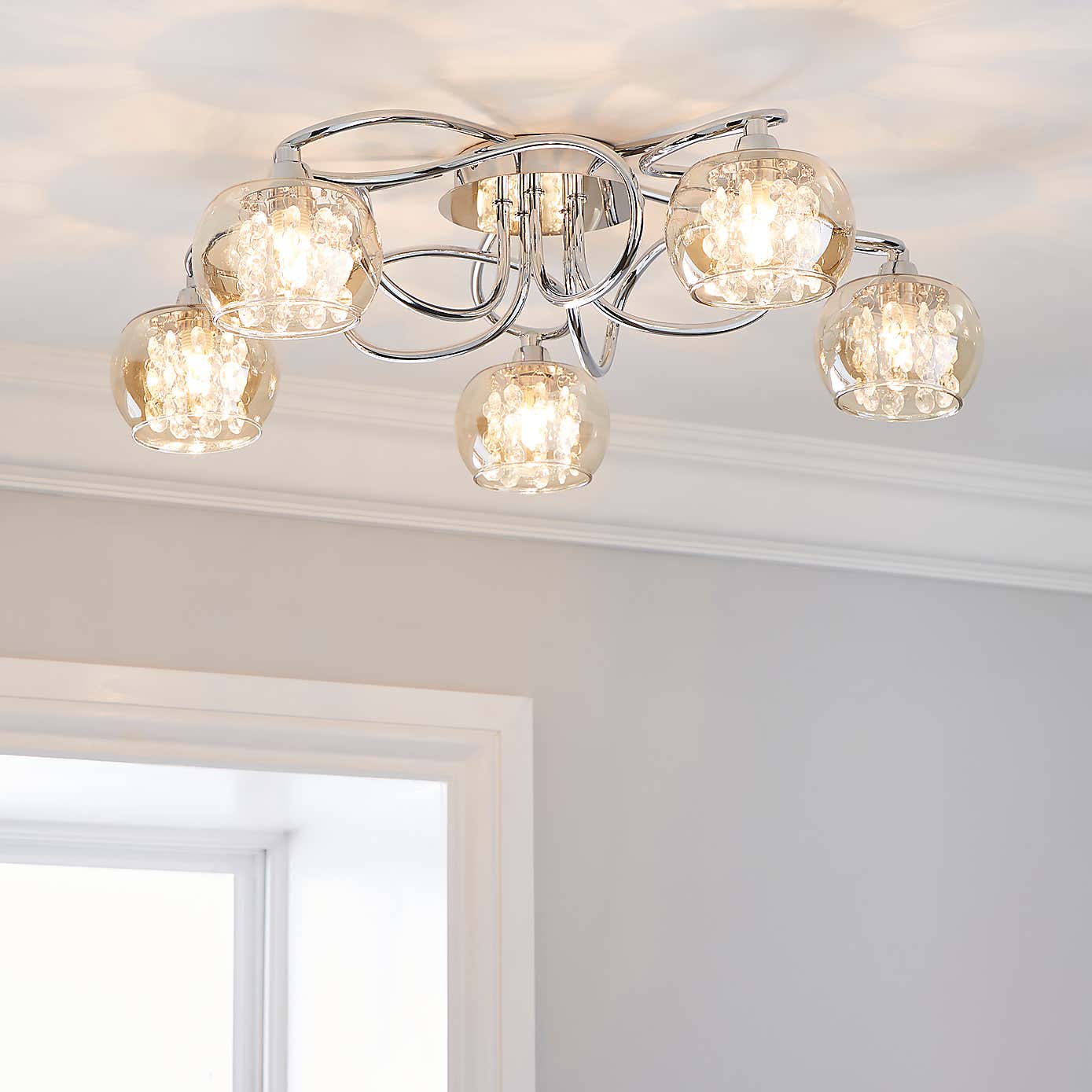 Seychelles 5 Light Flush Ceiling Fitting