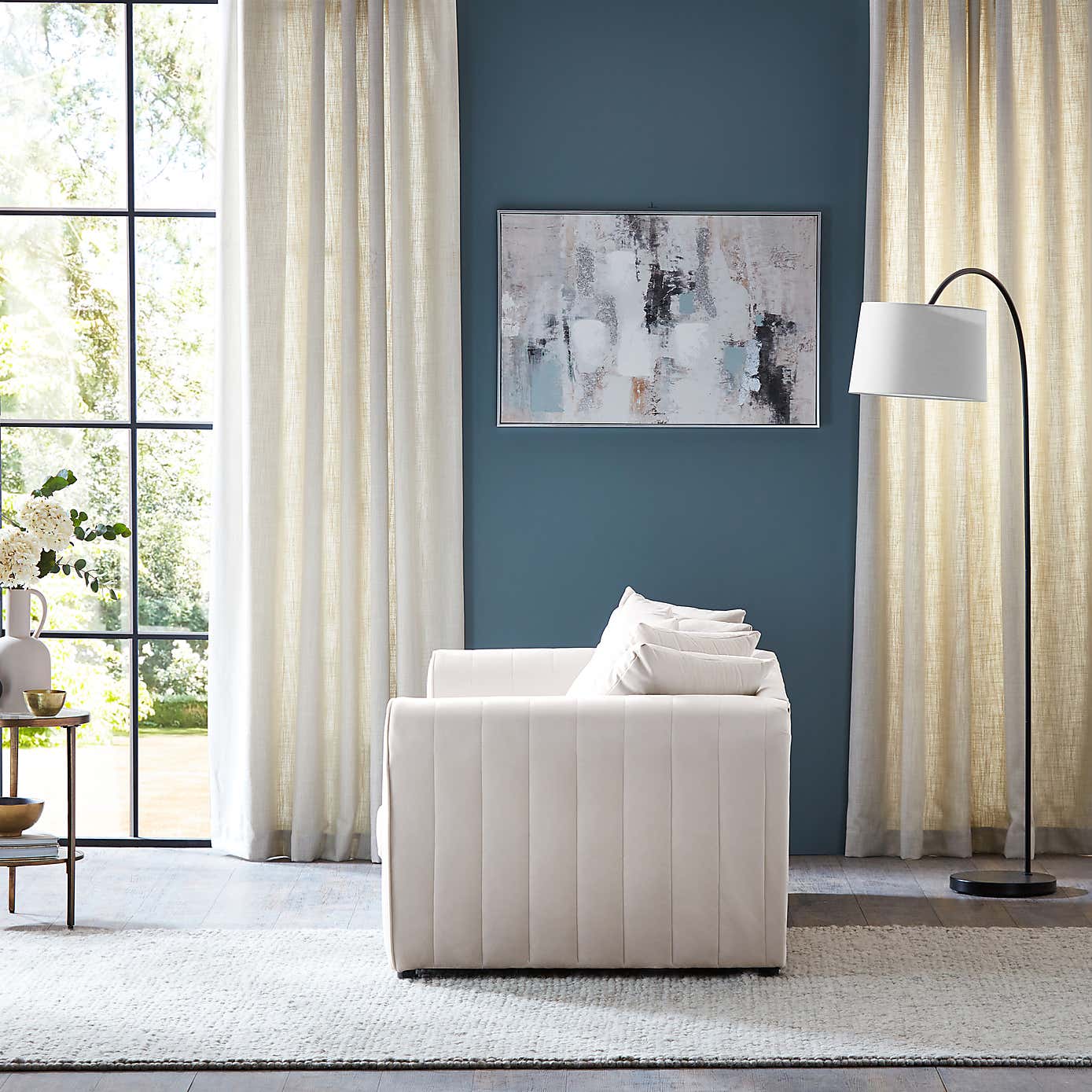 Blake Opulent Velvet Curved Arm Quilted 2 Seater Sofa